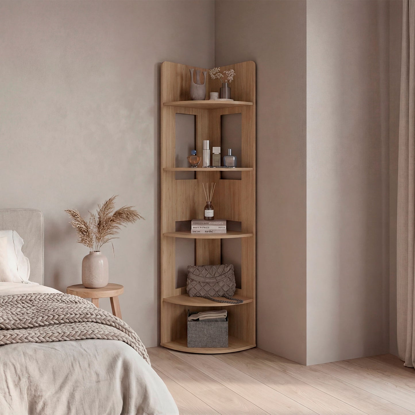 Estante Esquinero Home Dreams 170X40X40 Rta Fresno Eu Zf