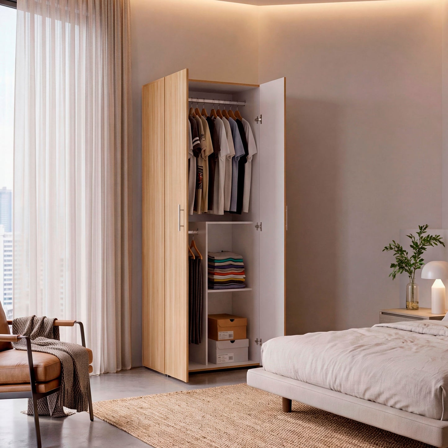 Closet Tera 2.0 180 X 80 X 48 Rta Fresno Blanco