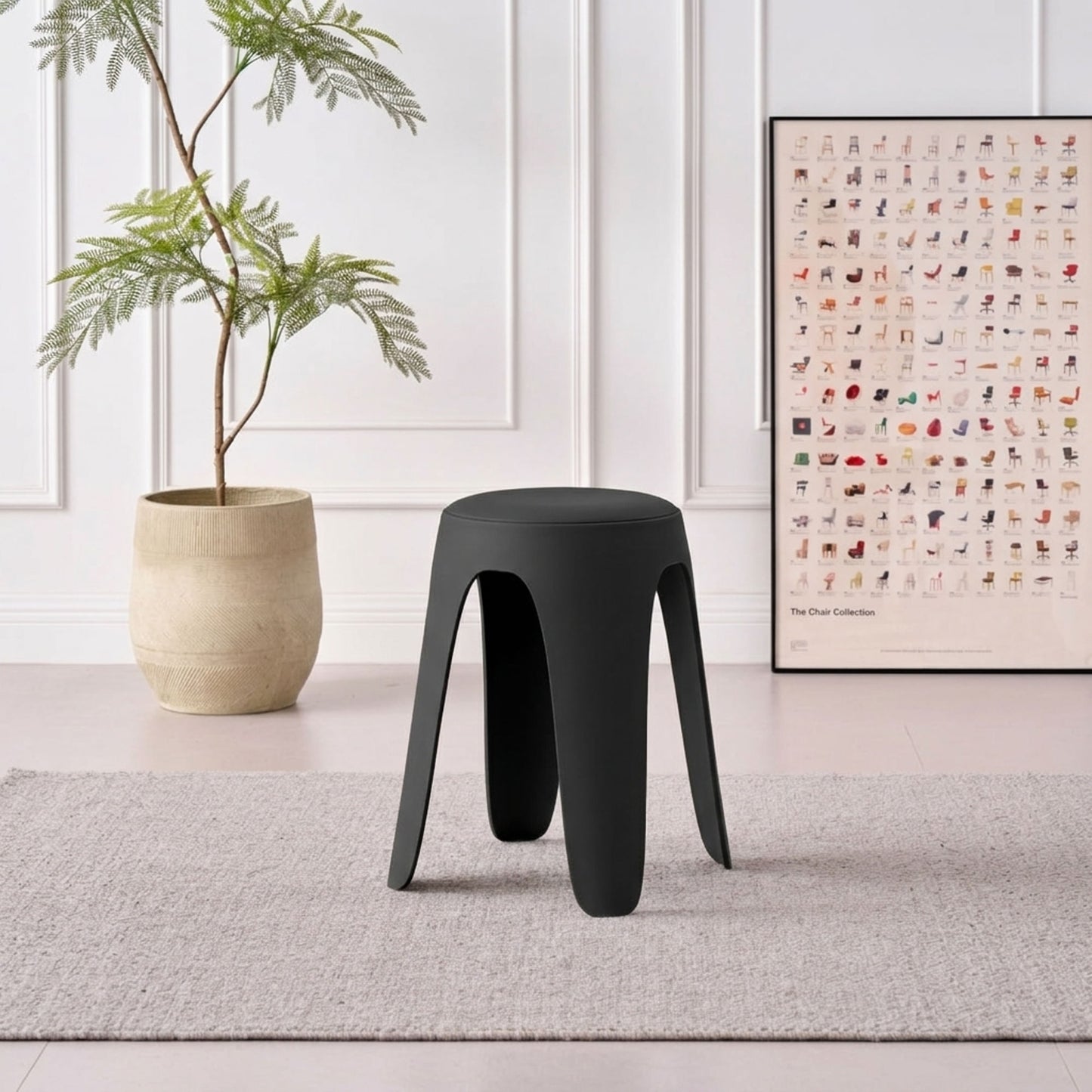 Butaco Con Cojín Else 46X34X34 Rta Negro