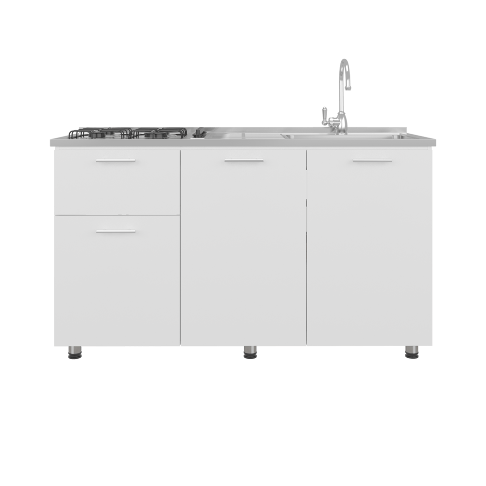 Mueble Inferior Cocina 150 Creta 88X150X40 Blanco Zf