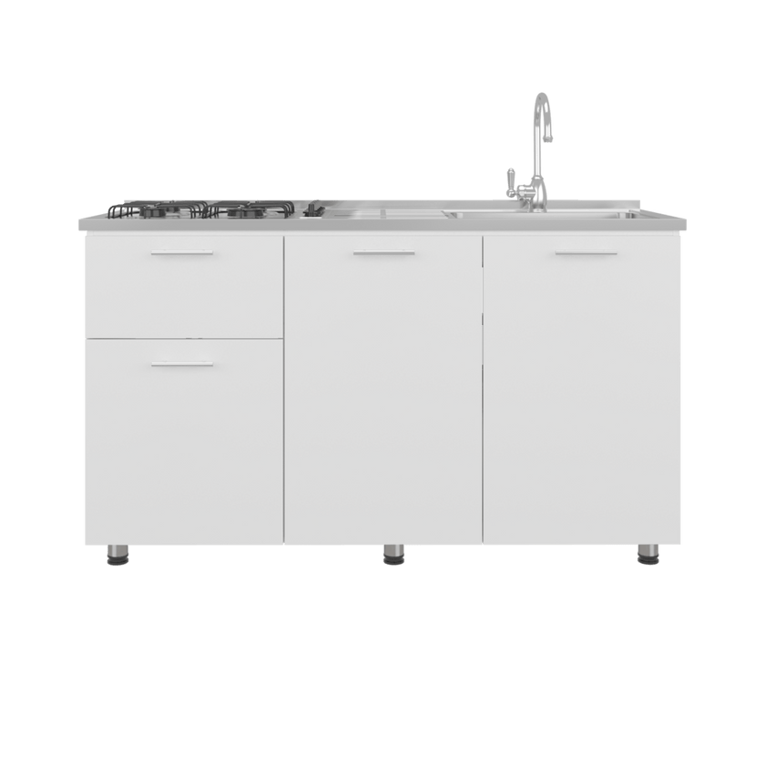 Mueble Inferior Cocina 150 Creta 88X150X40 Blanco Zf