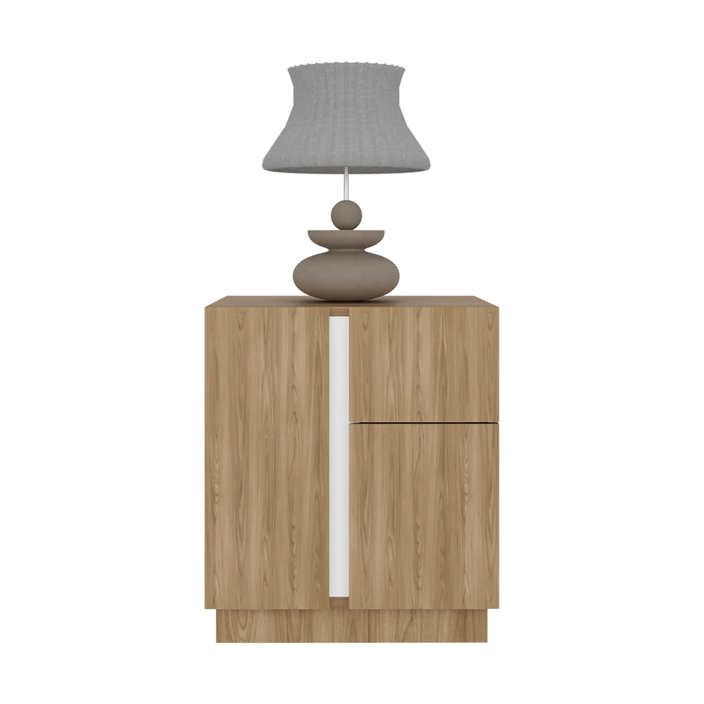 Mesa De Noche Carmi 52X45X40 Rta Fresno Blanco