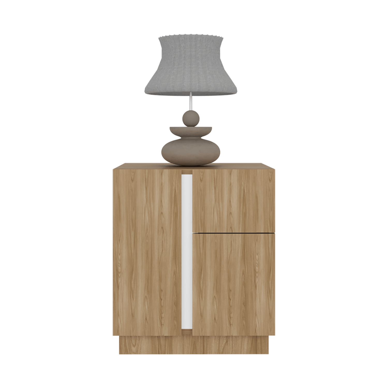Mesa De Noche Carmi 52X45X40 Rta Fresno Blanco