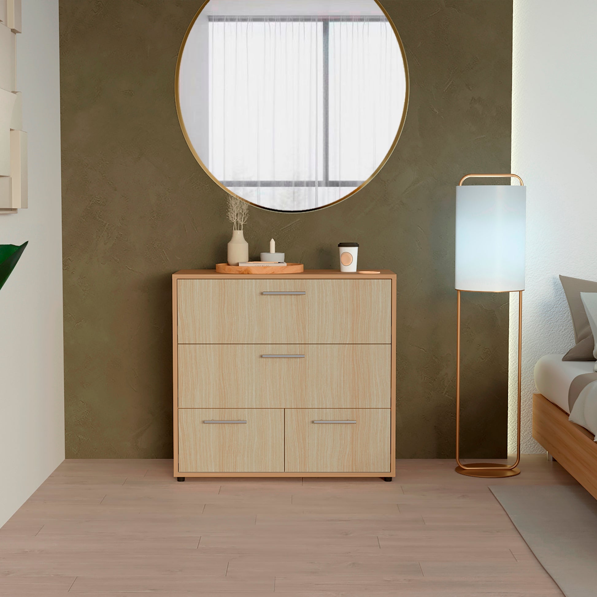 Cajonera Sevilla  75X80X38,8 Rta Fresno Europeo/Blanco Mqz+Mallado