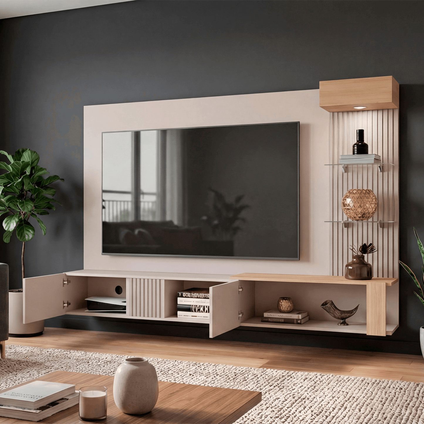 Panel De Tv Isolde 132X208X734 Rta Capri Fresno