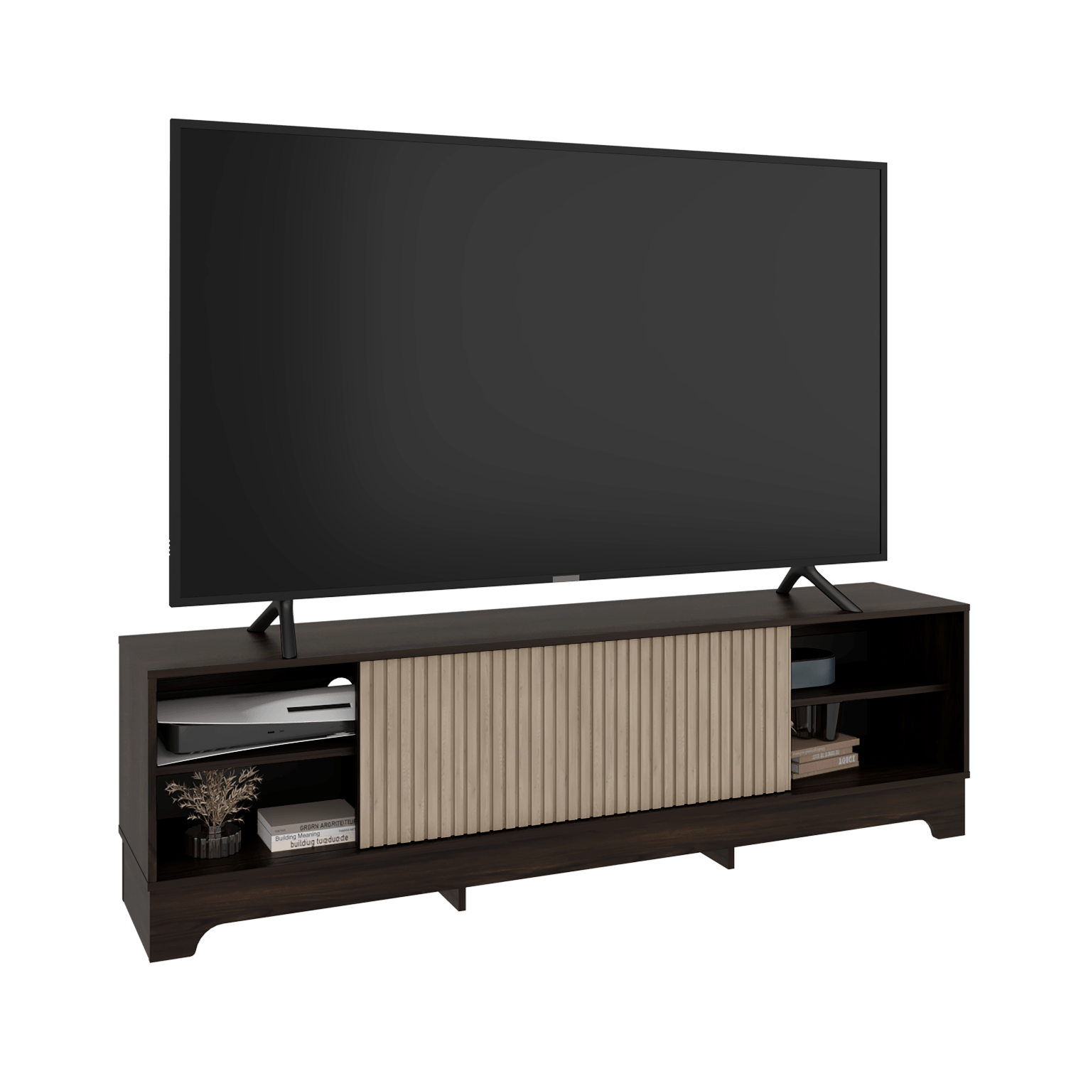 Mueble De Entretenimiento Smith 75 52X180X36 Rta Nogal Roble Natural