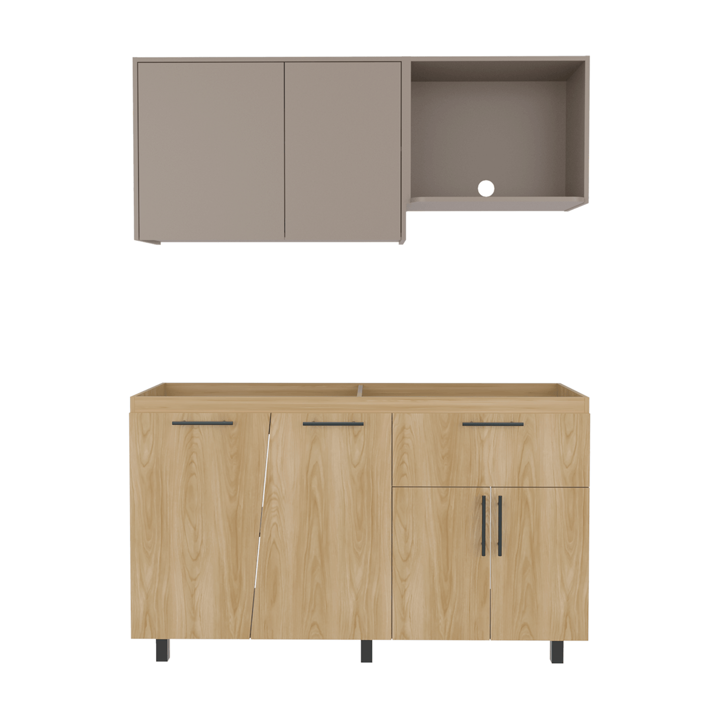 Cocina 150 Emilia 60X150X35 Rta Fresno Eu Taupe