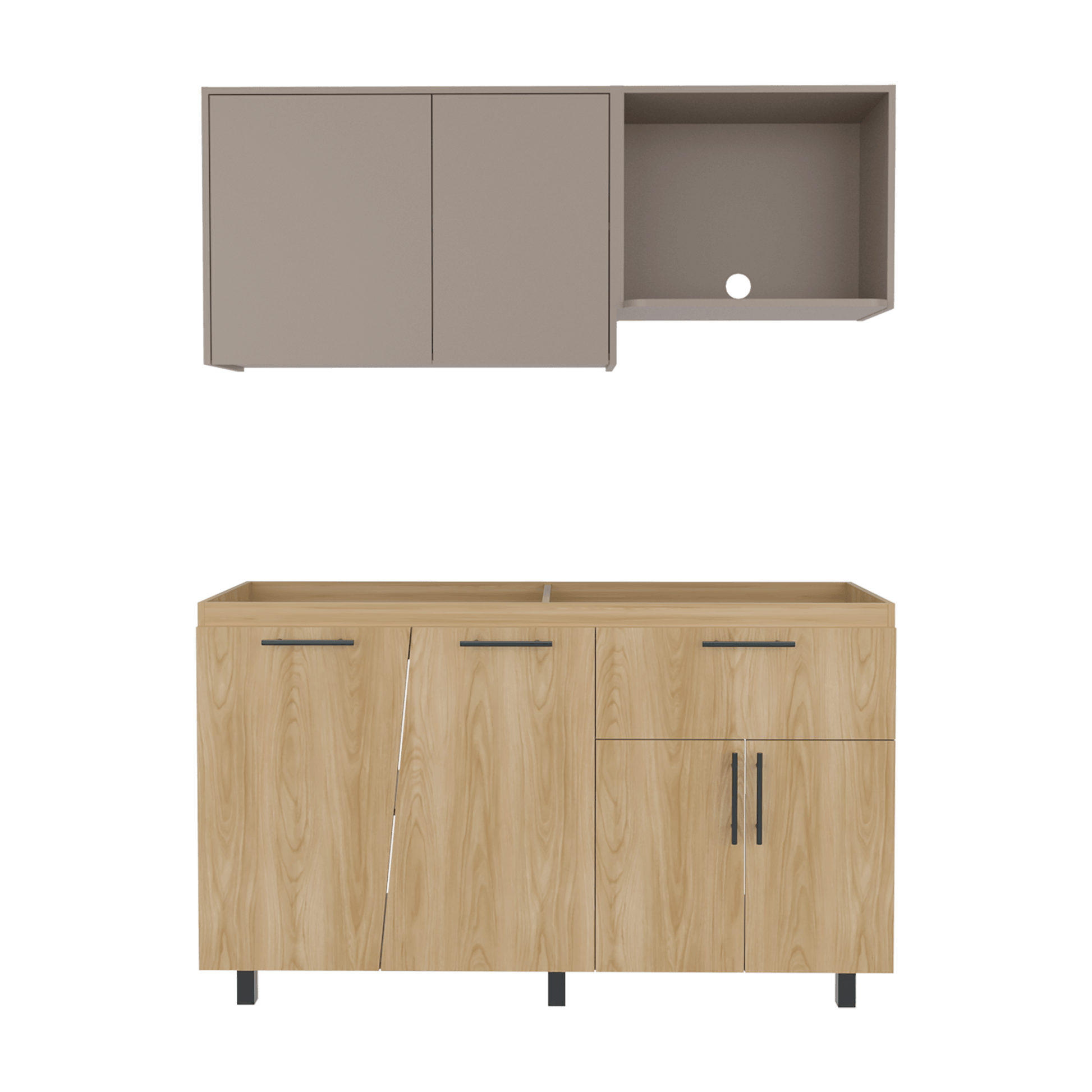 Cocina 150 Emilia 60X150X35 Rta Fresno Eu Taupe