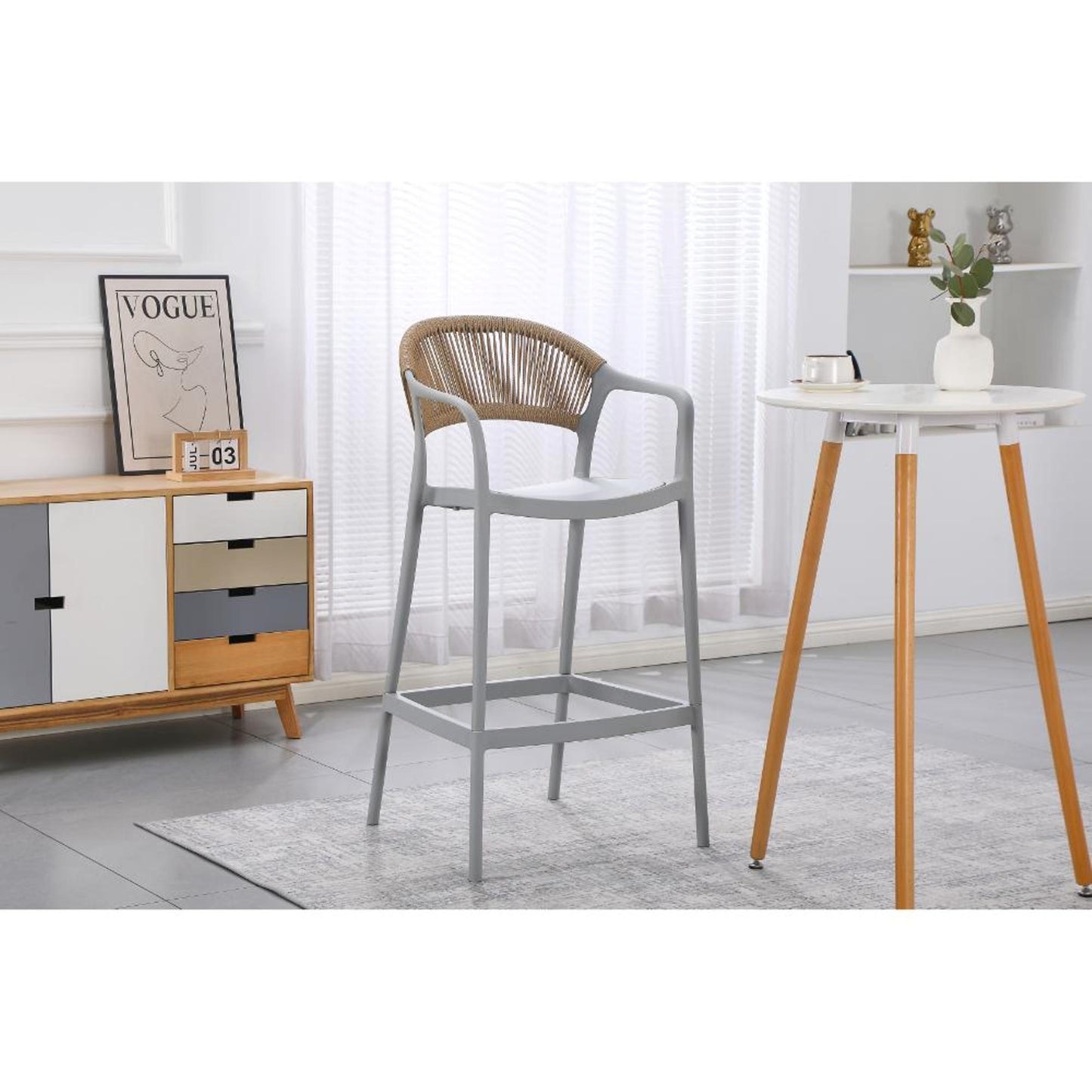 Silla Bar Bali 109X56X56 Rta Gris