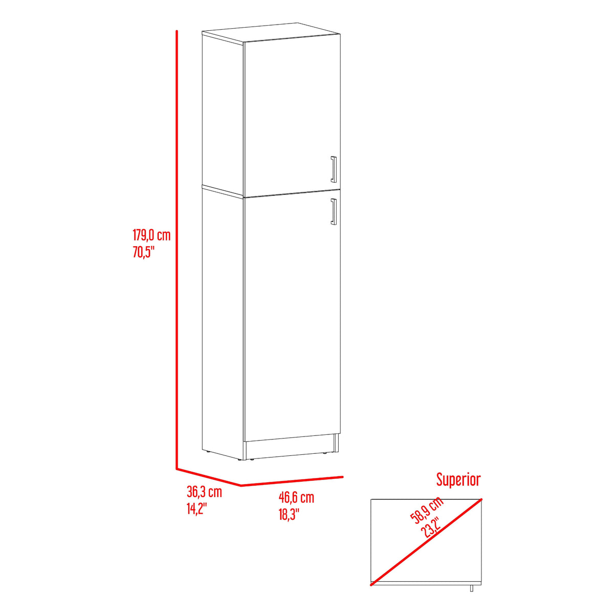 Alacena Innes 179X46X36 Rta 179X46X36 Rta Blanco Zf