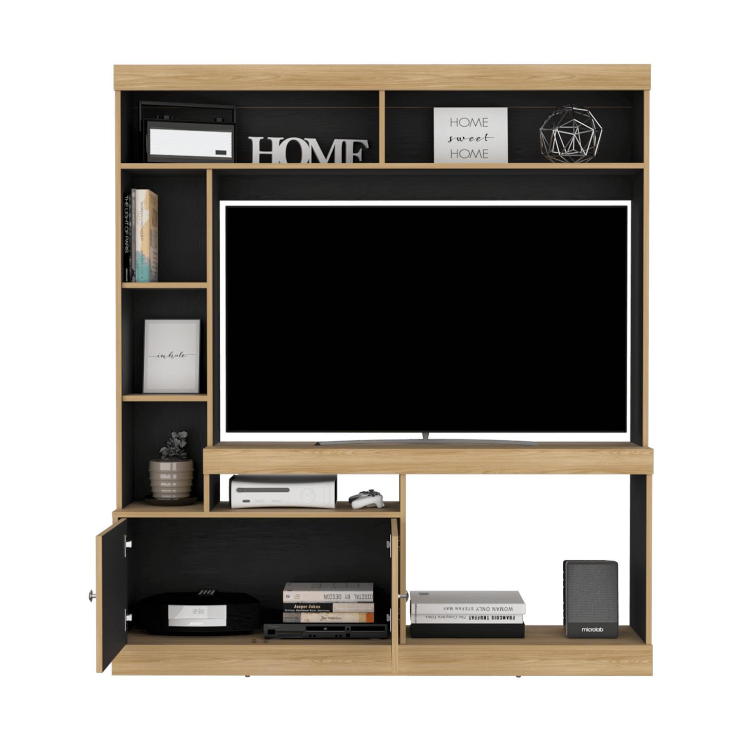 Centro De Entretenimiento Dante Tv 55'' 180X180X30 Rta Fresno Wengue