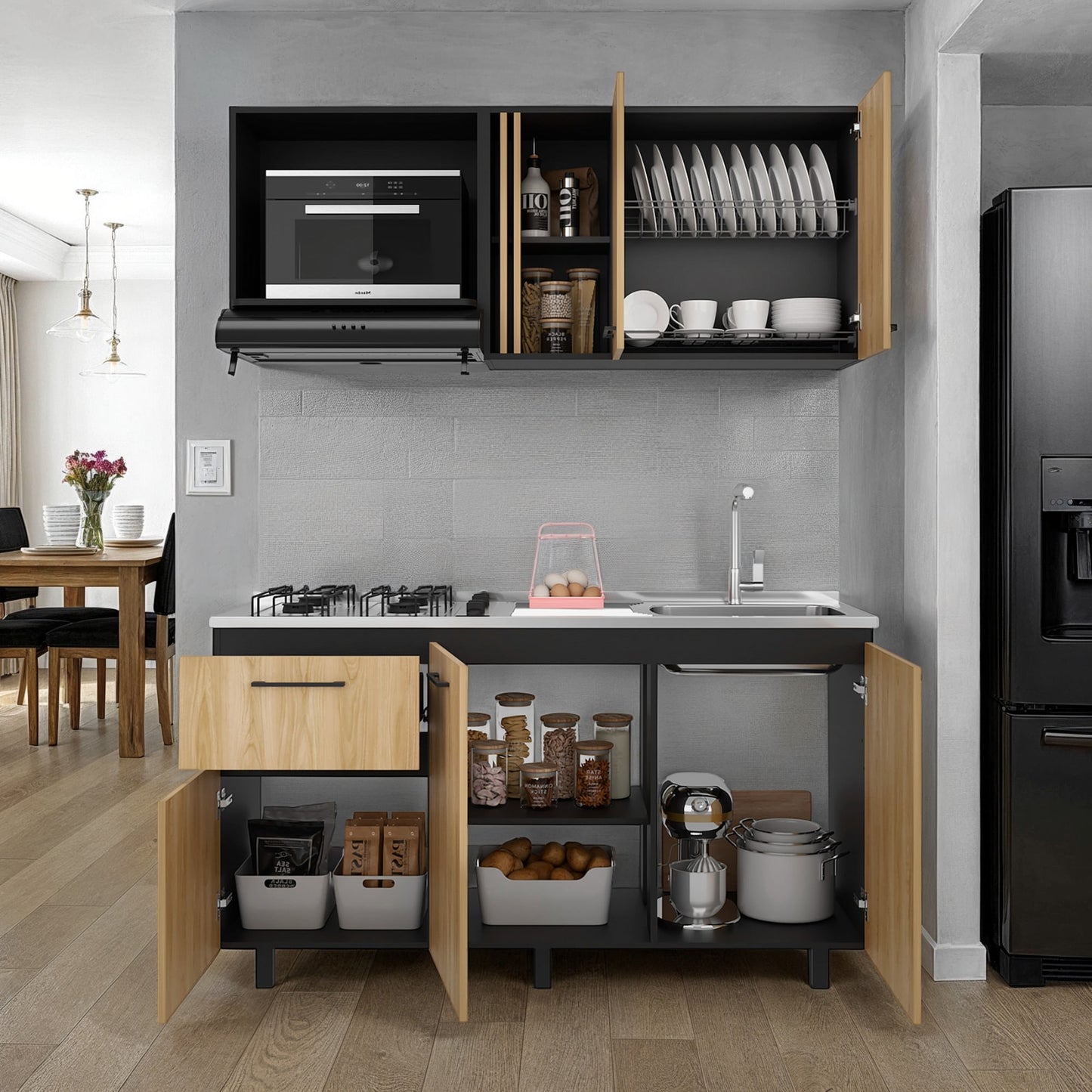 Cocina 150 Preston Der 84X145X52 Rta Wengue Fresno