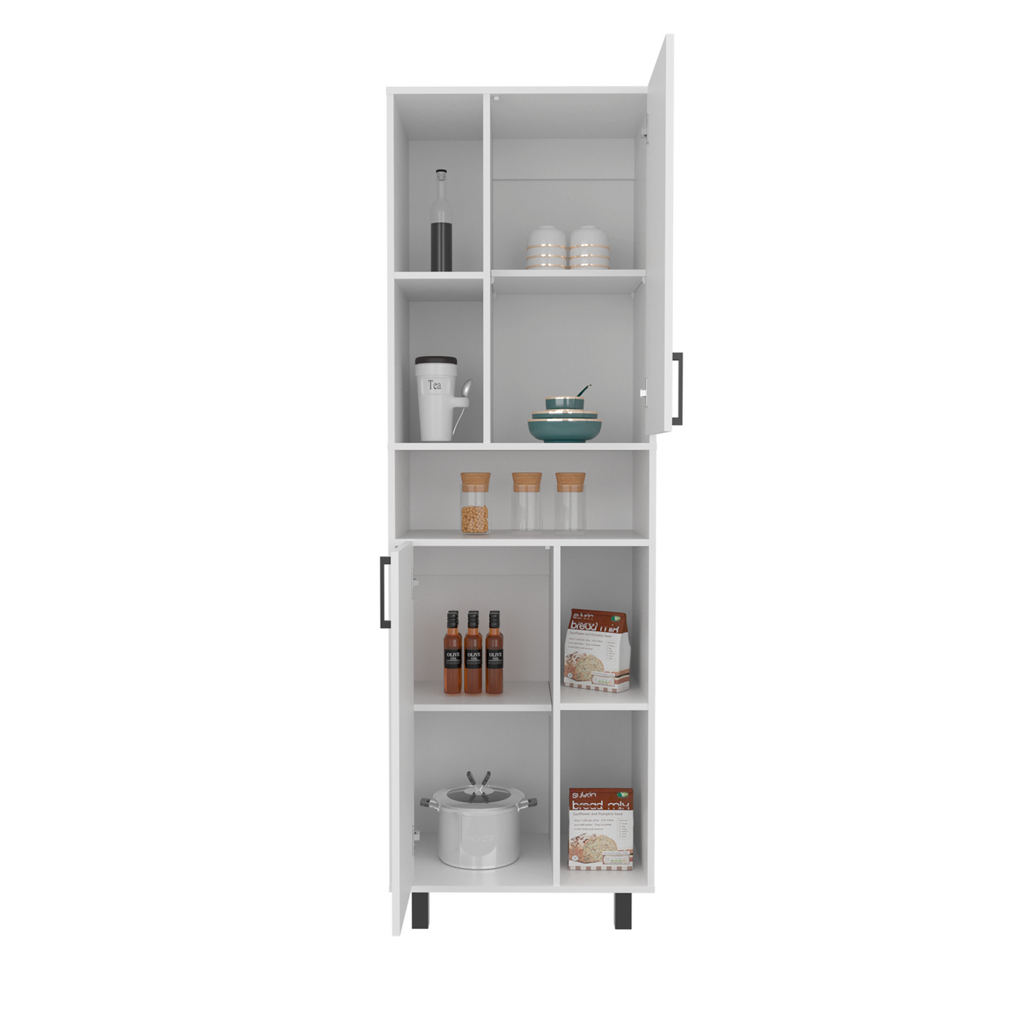 Mueble Alacena Bryce 190X60X39 Rta Blanco Mqz Zf