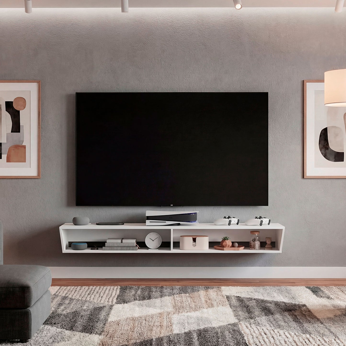 Rack Tv Russel 18X160X35 Rta Blanco Zf