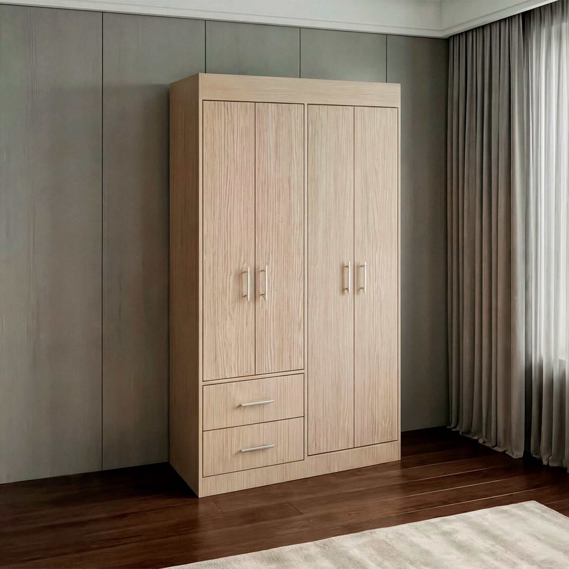 Closet Houston 4 Puertas 2 Cajones 180X100X47 Rta Cartagena Wengue