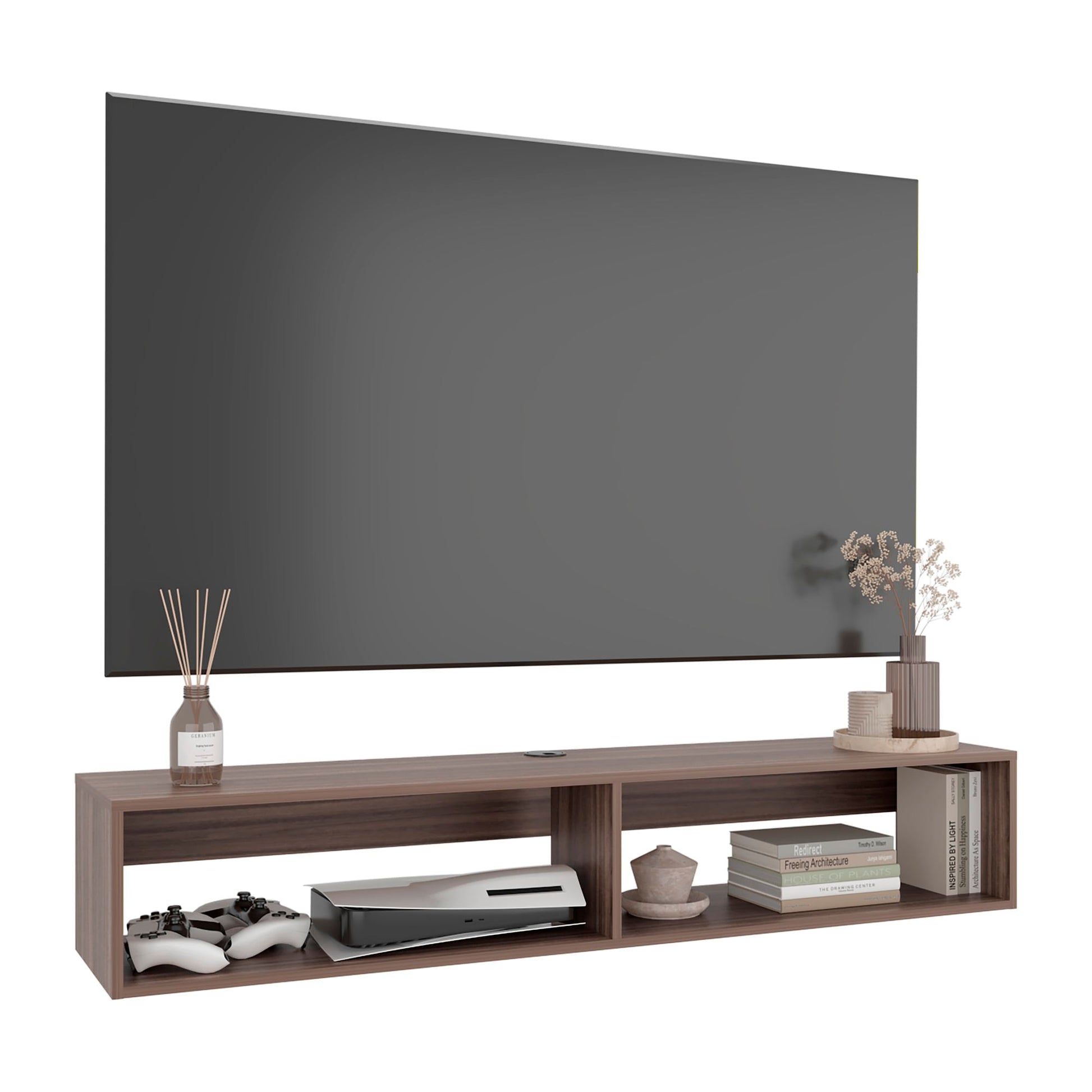 Rack Tv Flotante 26X150X32 Rta Avellana
