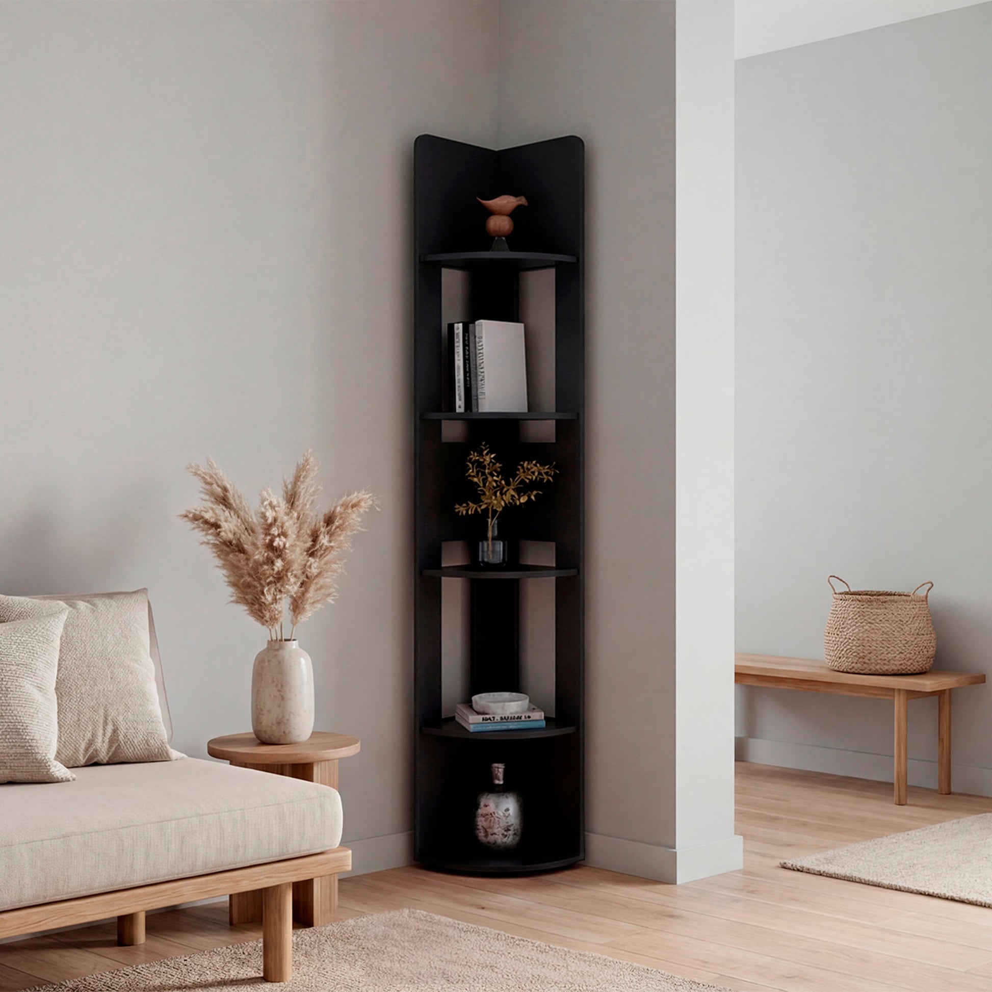 Estante Esquinero Home E7 180X30X30 Rta Wengue Zf
