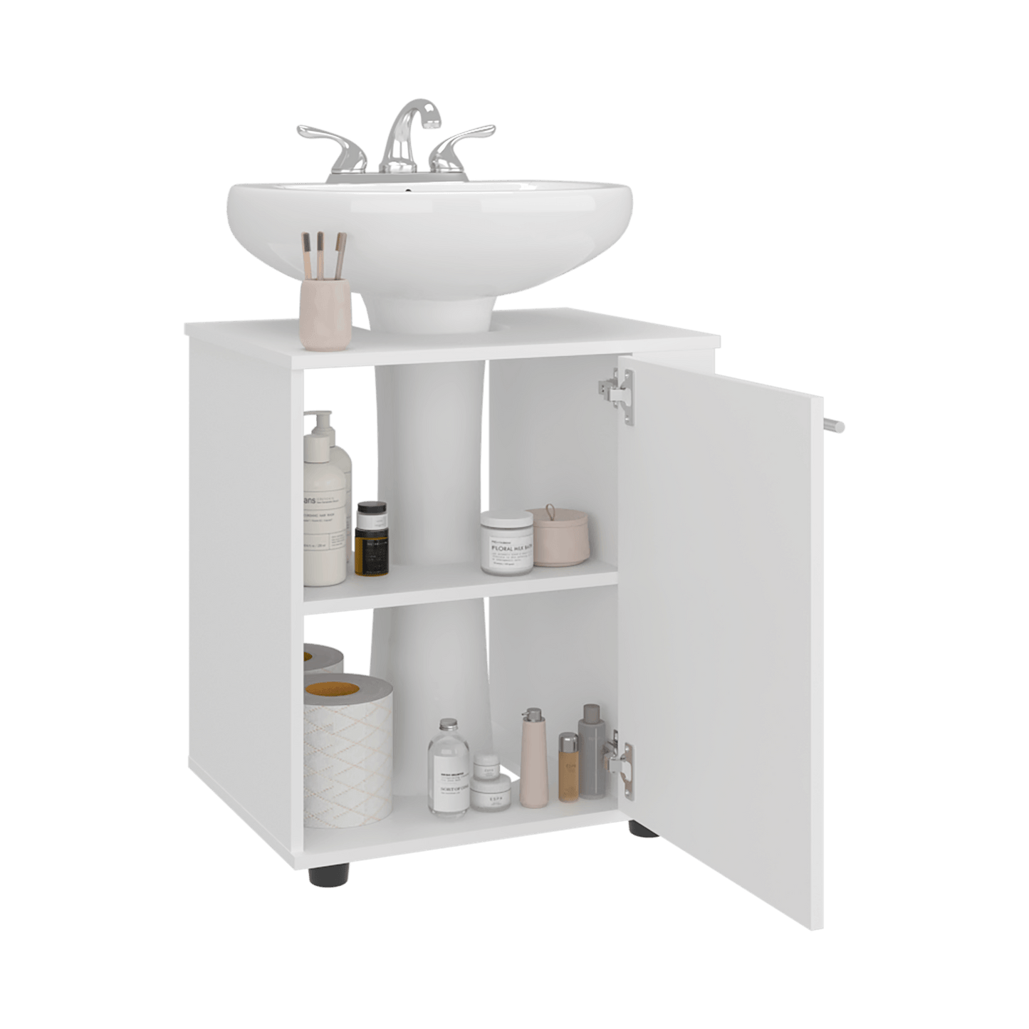 Mueble Lavamanos De Pedestal Phillips 62X56X41 Rta Blanco