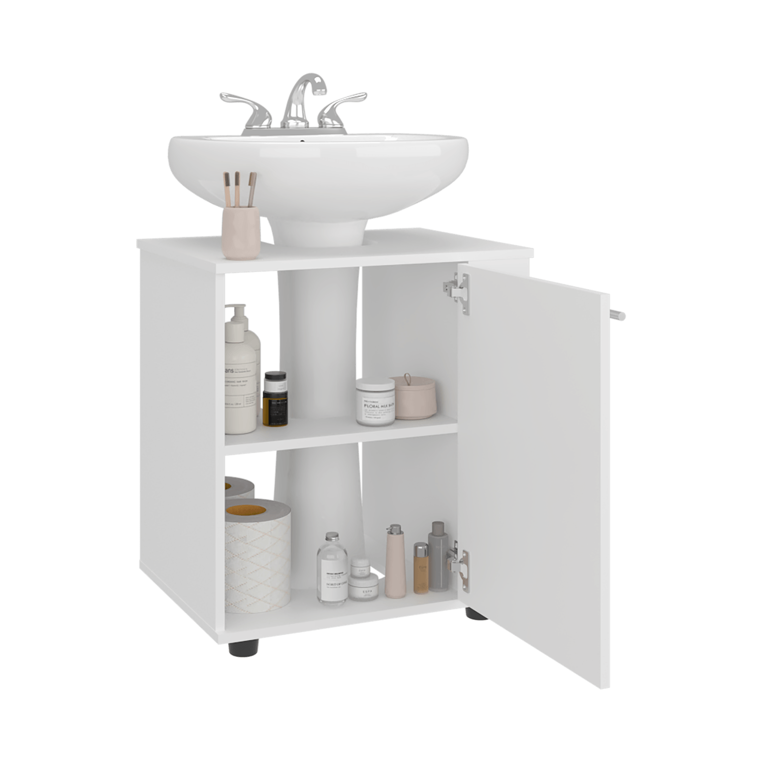 Mueble Lavamanos De Pedestal Phillips 62X56X41 Rta Blanco