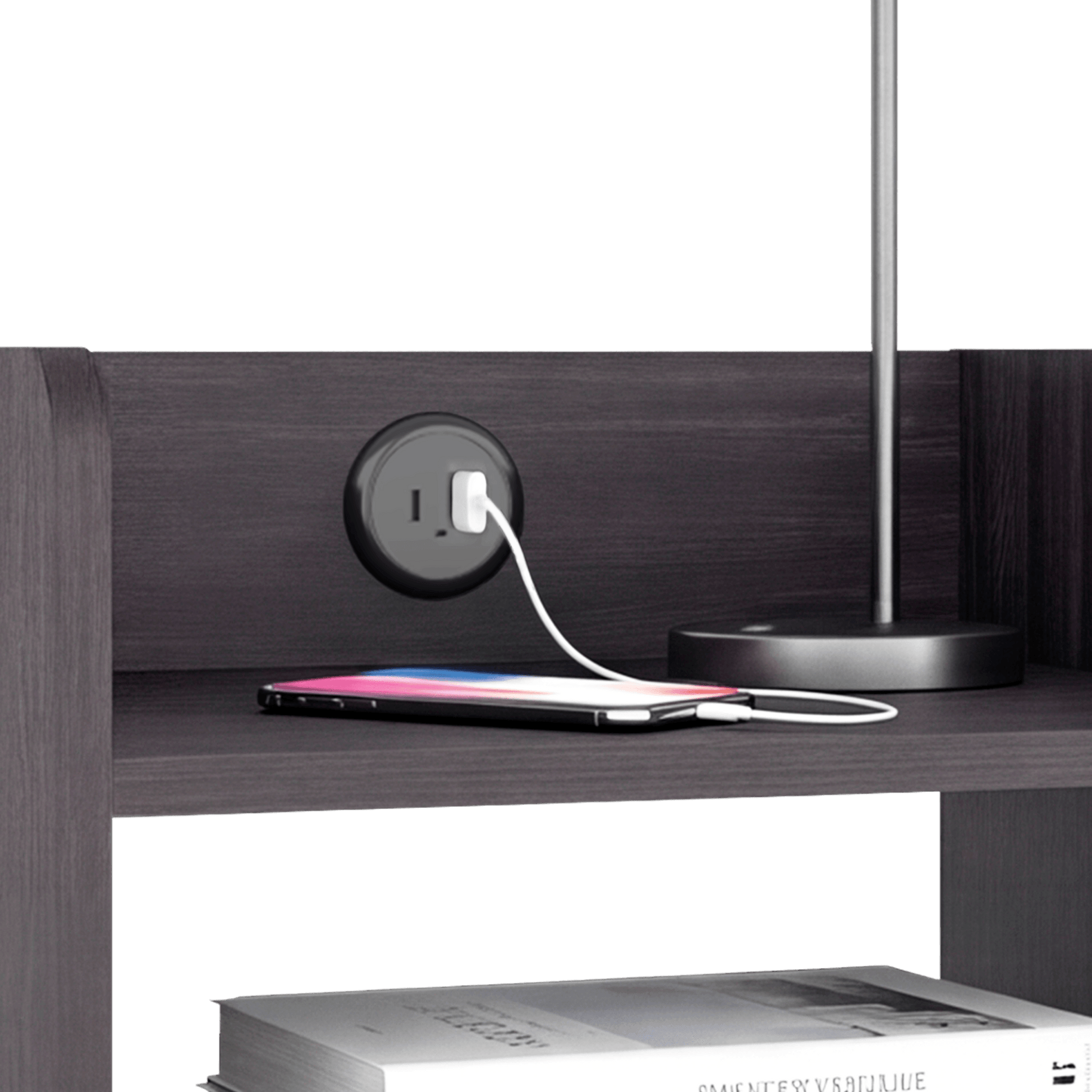 Mesa De Noche Didi Usb 58X40X34 Rta Wengue Zf