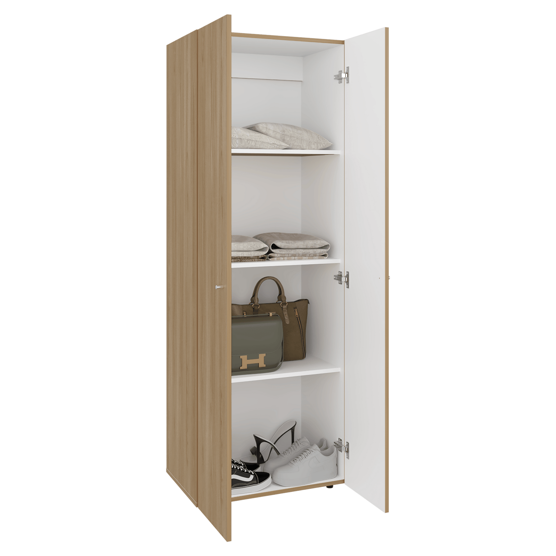 Closet 2 Puertas Tuhogar 170X60X40 Rta Fresno Blanco N/A