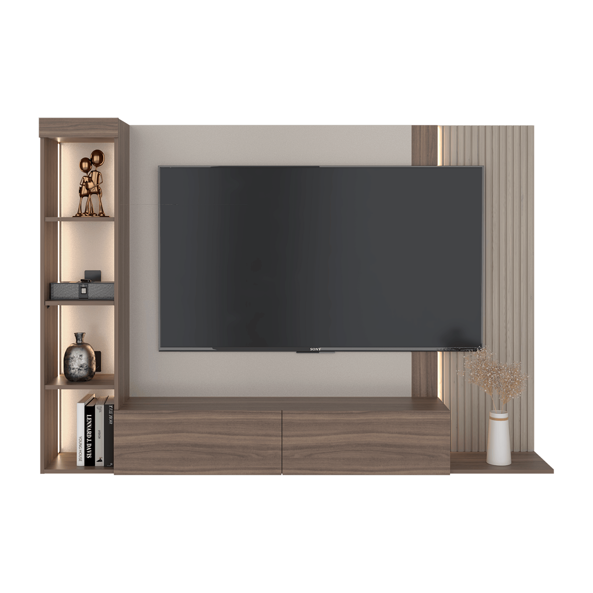 Panel Tv 65 Gamma 127X184X29 Rta Capri Avellana