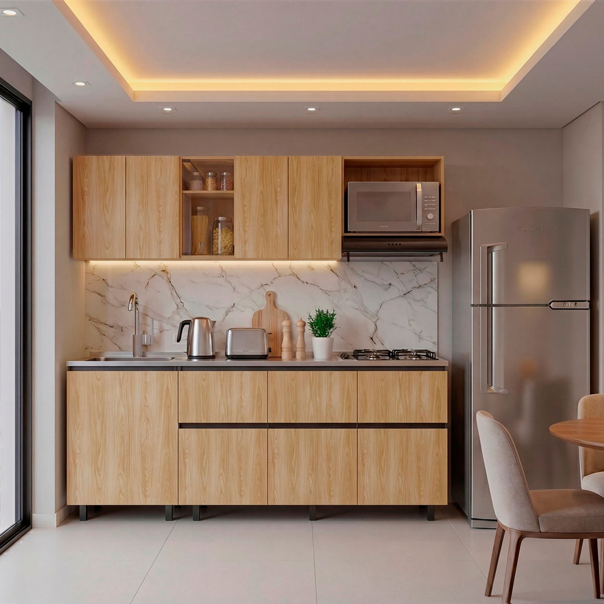 Cocina Lirio 210 Izquierda 210X212X52 Rta Fresno Eu