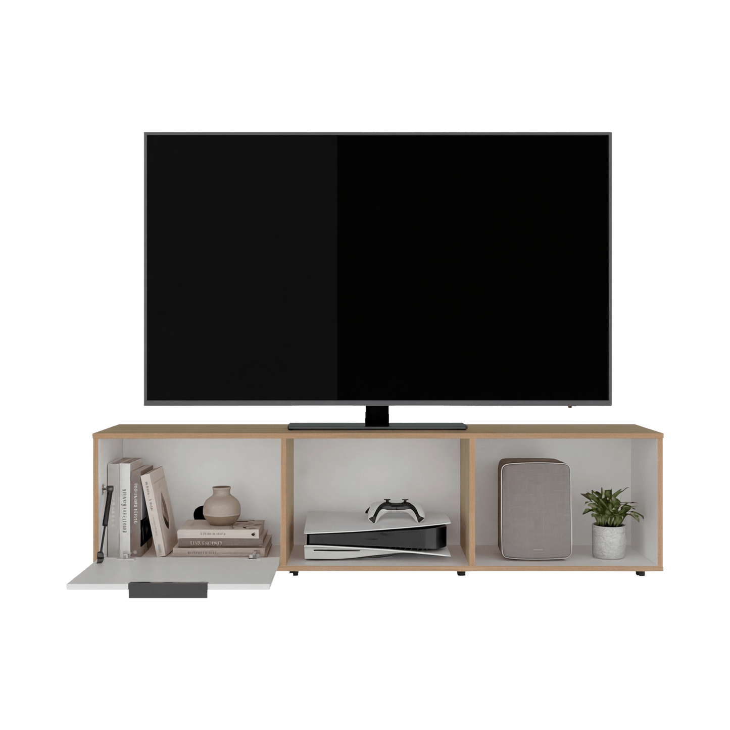 Rack De Tv 65" Dorne 41X162X35 Rta Fresno Eu Blanco