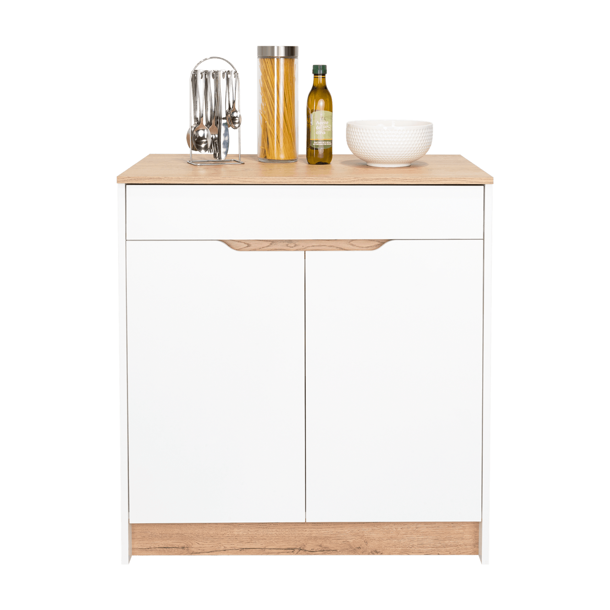 Mueble Inferior Cocina Soler 89X80 Rta Blanco Macadamia