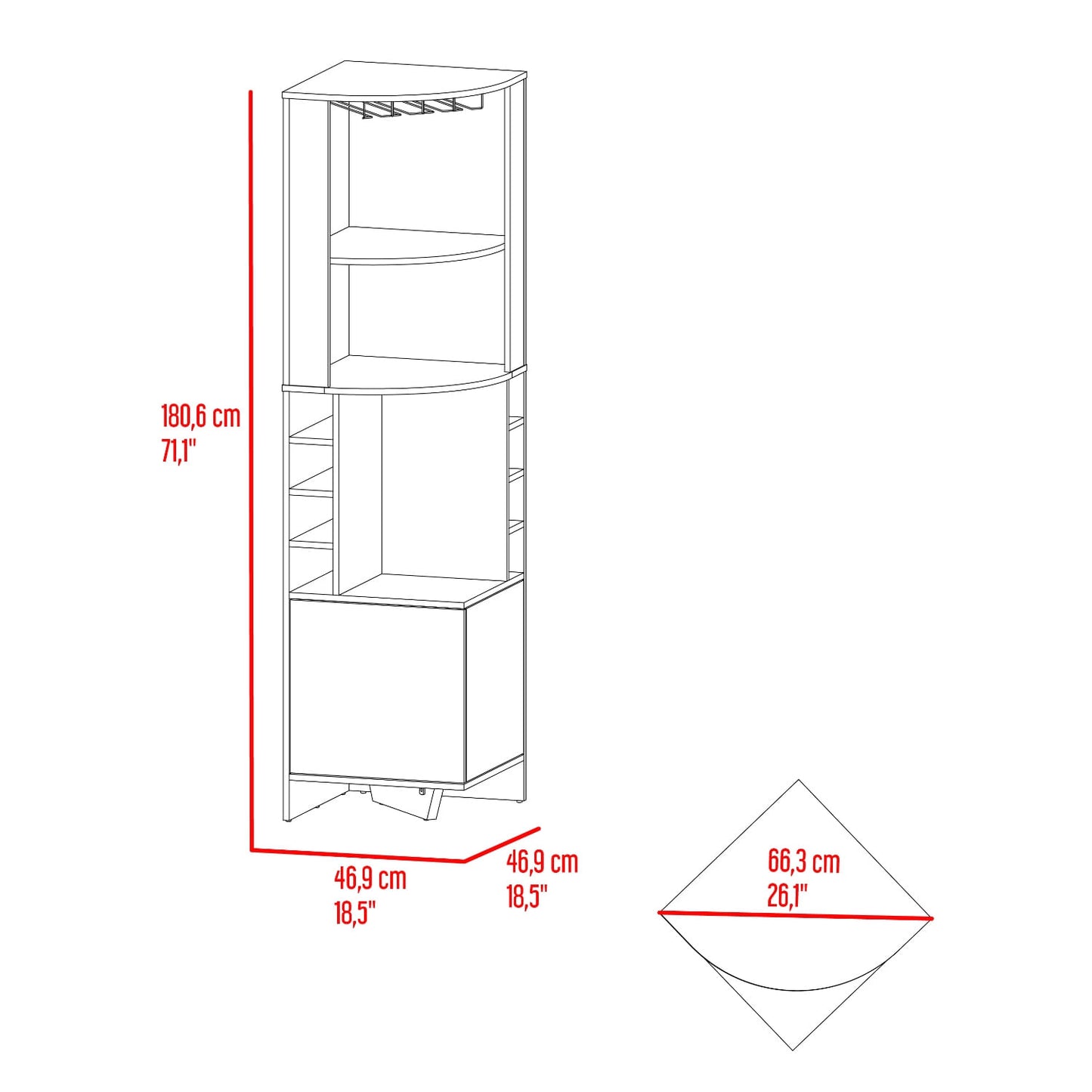 Bar Renens 180X46X46 Rta Nogal Carpri