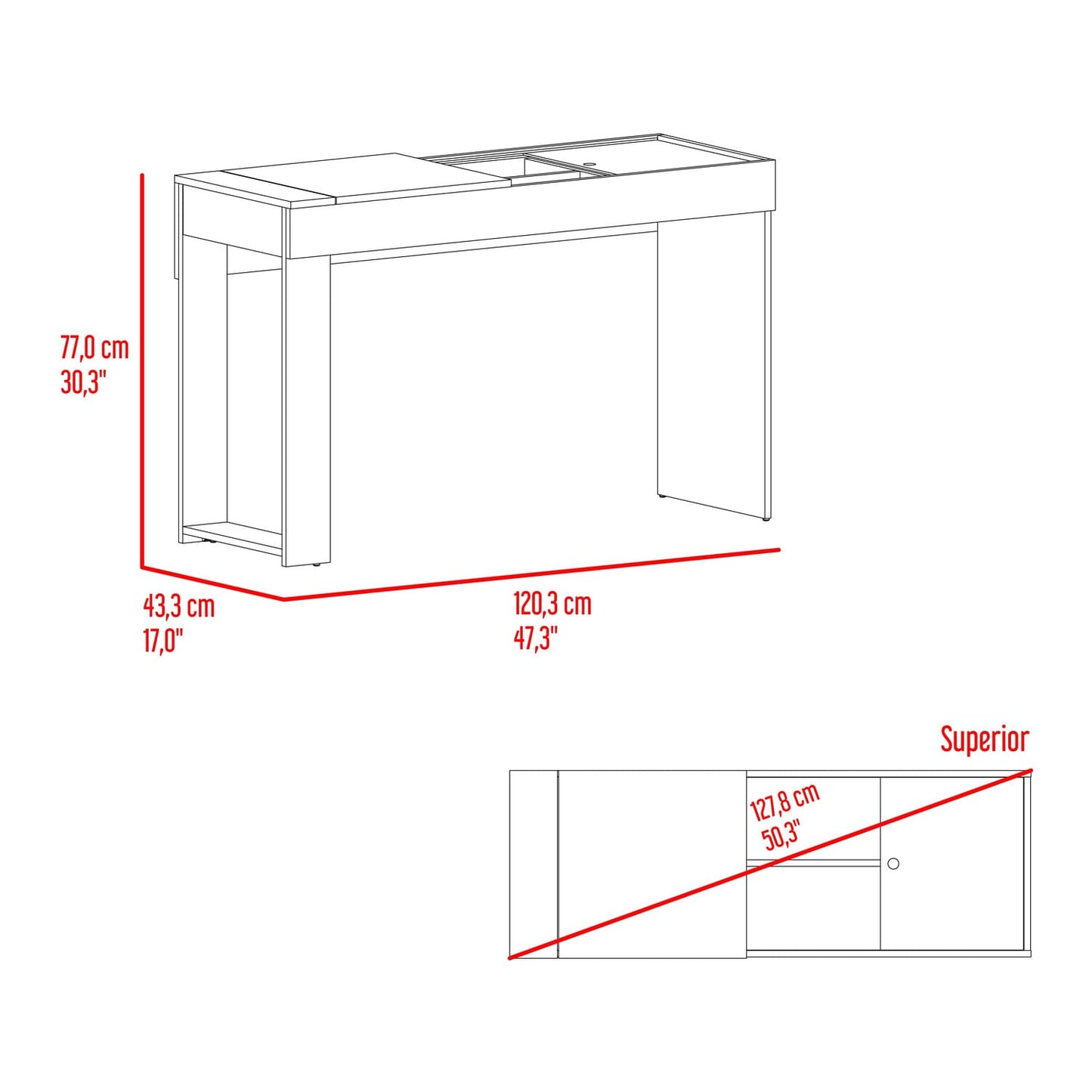 Tocador Maggie 77X120X43 Rta Blanco Cotta Zf