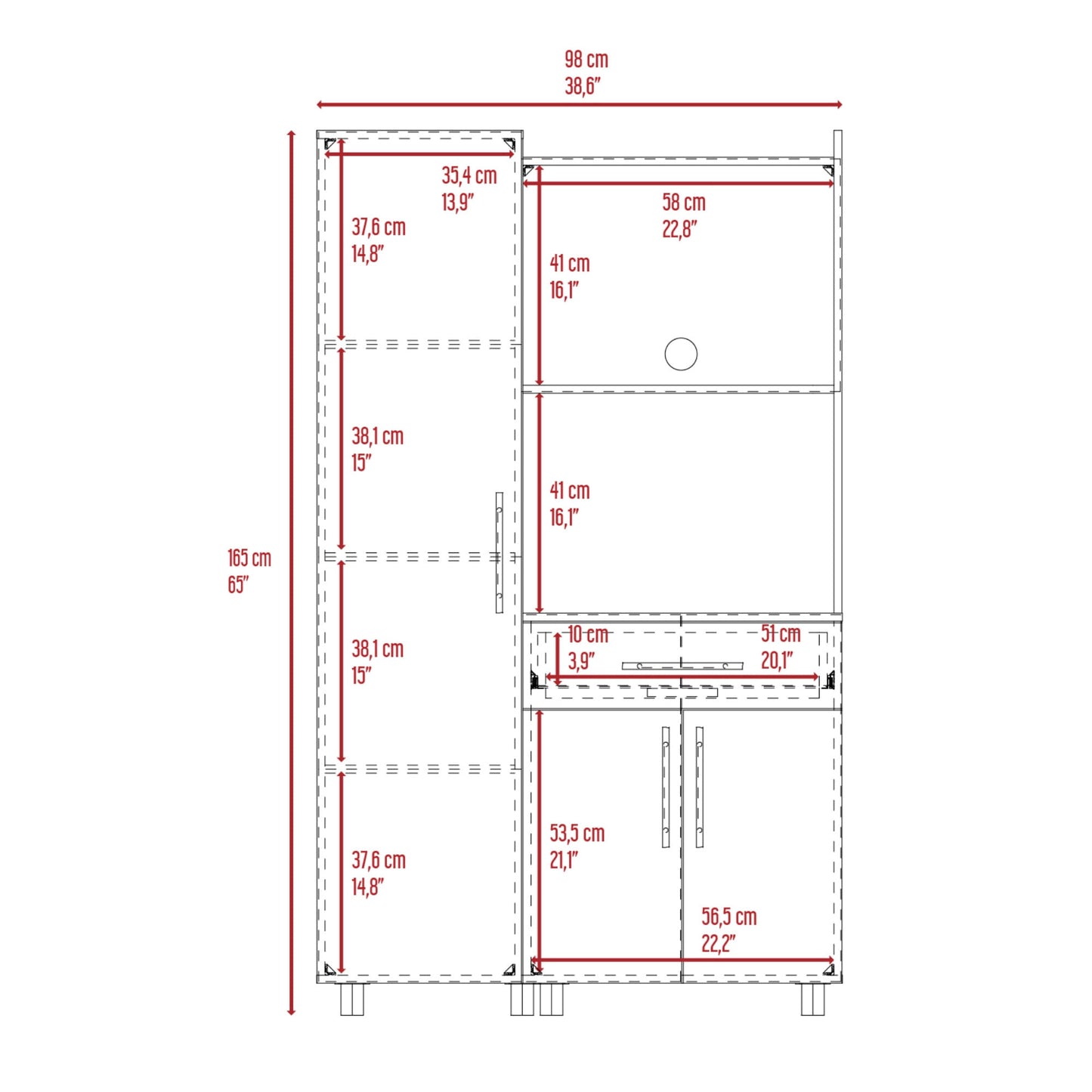 Alacena Pantress 165X98X45 Rta Blanco