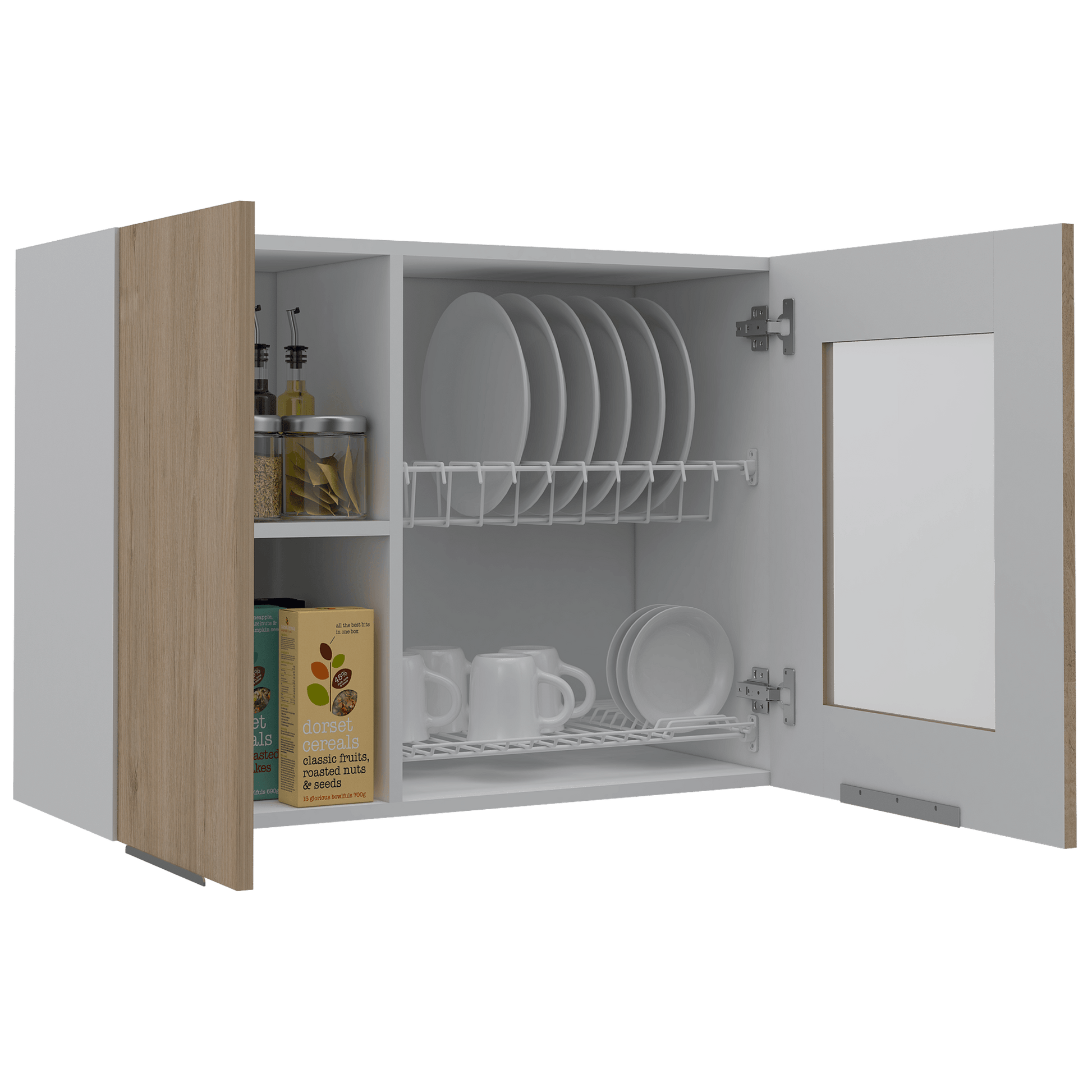 Mueble Superior Cocina Forte Rta Blanco + Rovere