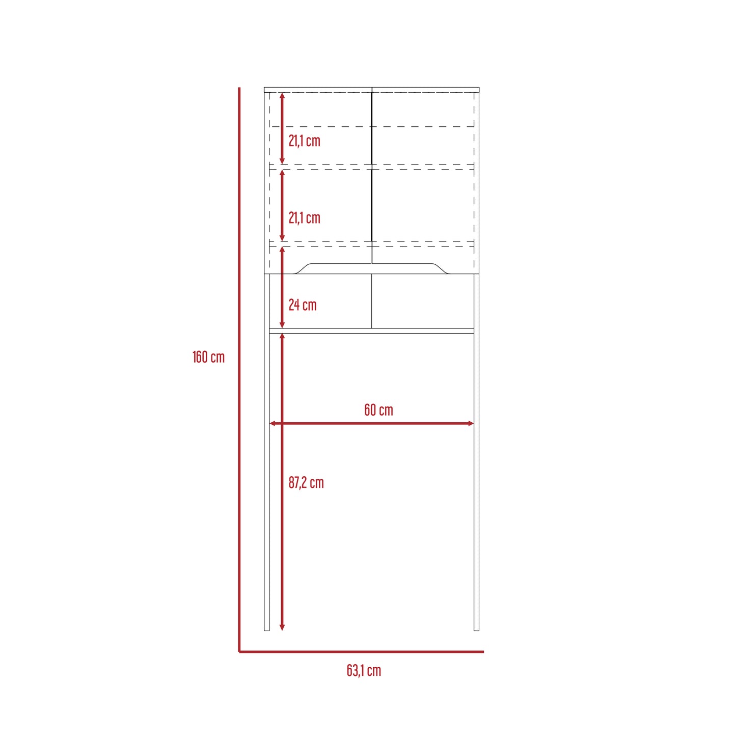 Ahorrador De Espacio Laurent Plomo + Duna Rta 160X63X25