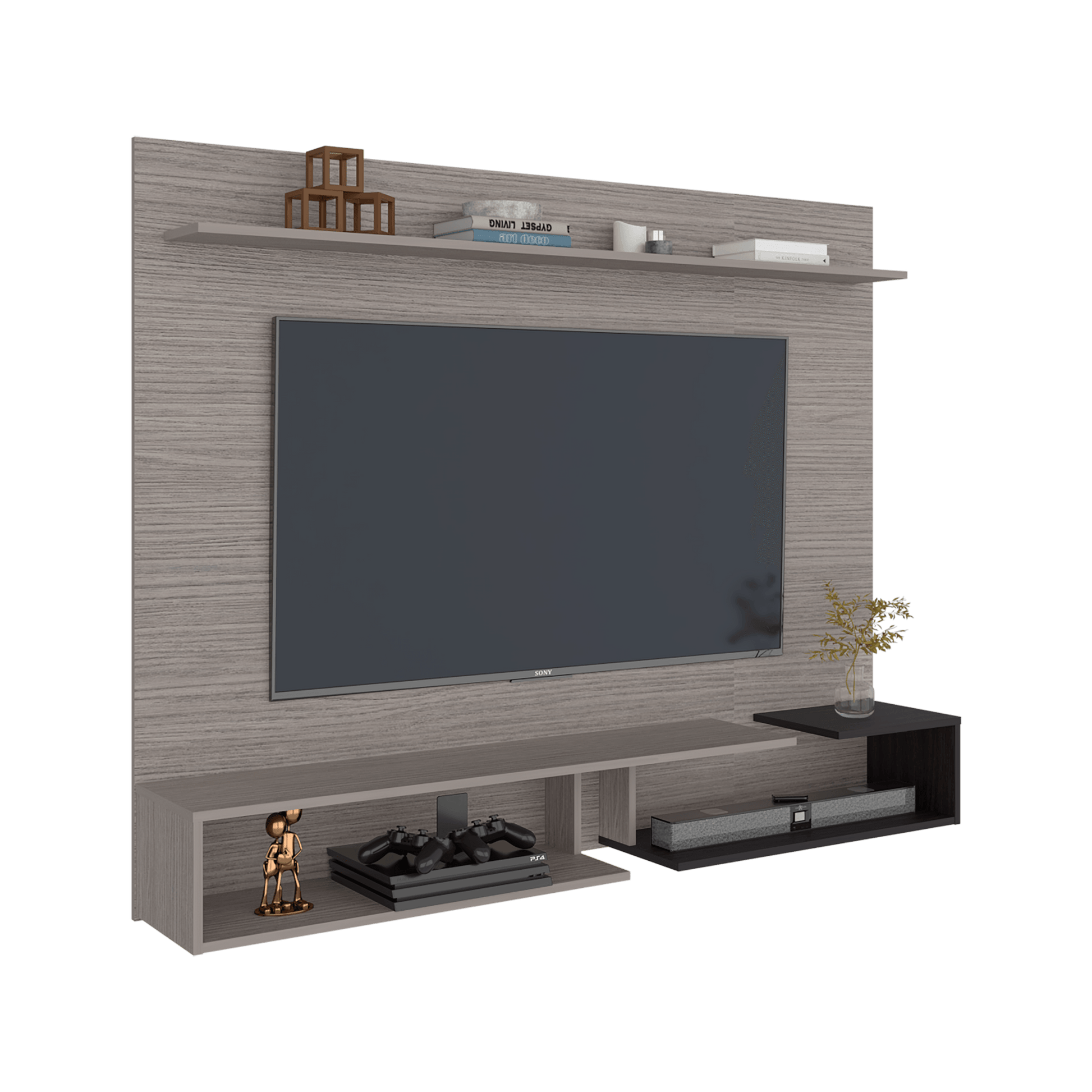 Panel De Tv 65" Desa 128X164X28 Rta Positano Wengue Zf