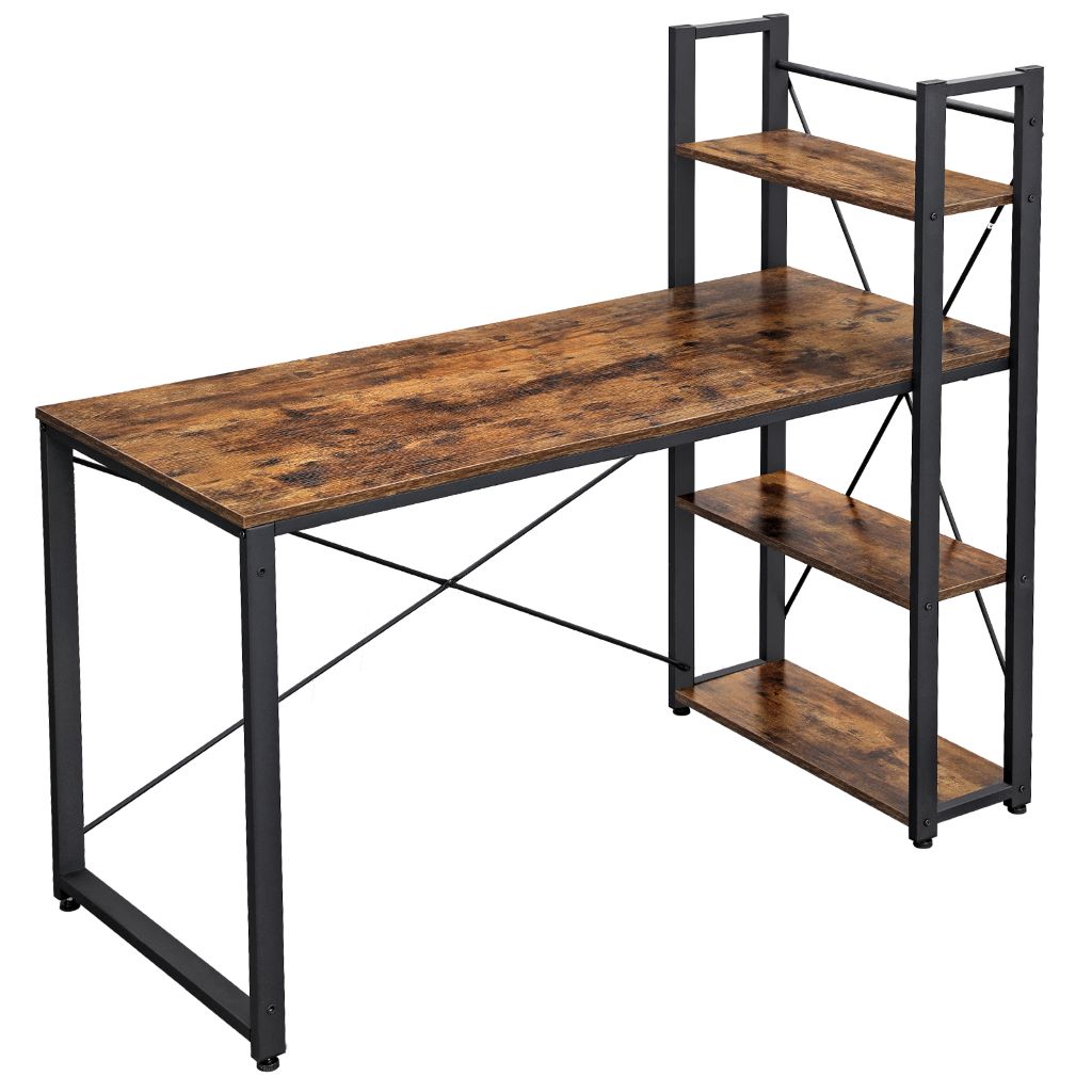 Escritorio Metalico 120 X 137 X 60 Café Rustico