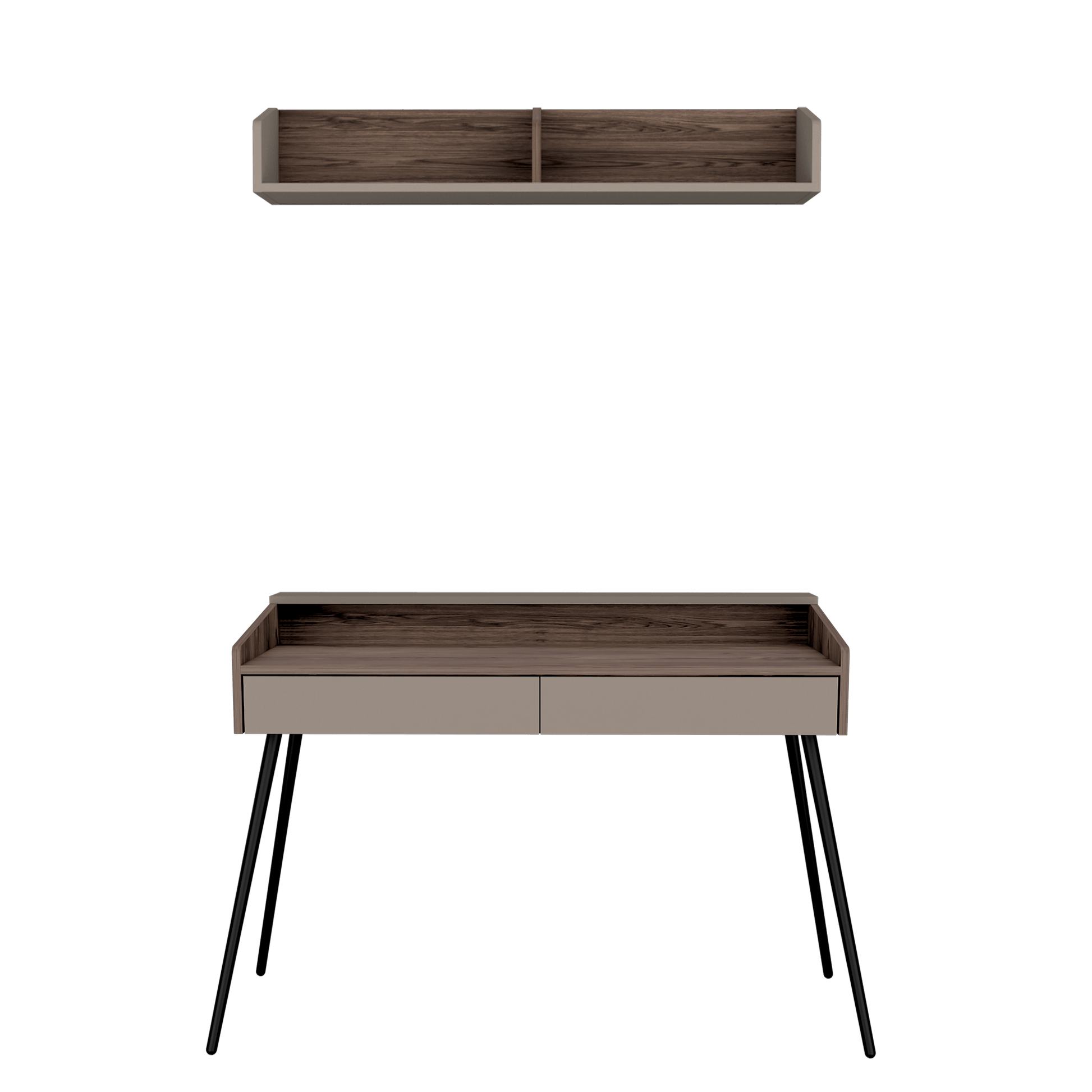 Escritorio Y Repisa Mardi 170X124 Rta Milan Taupe