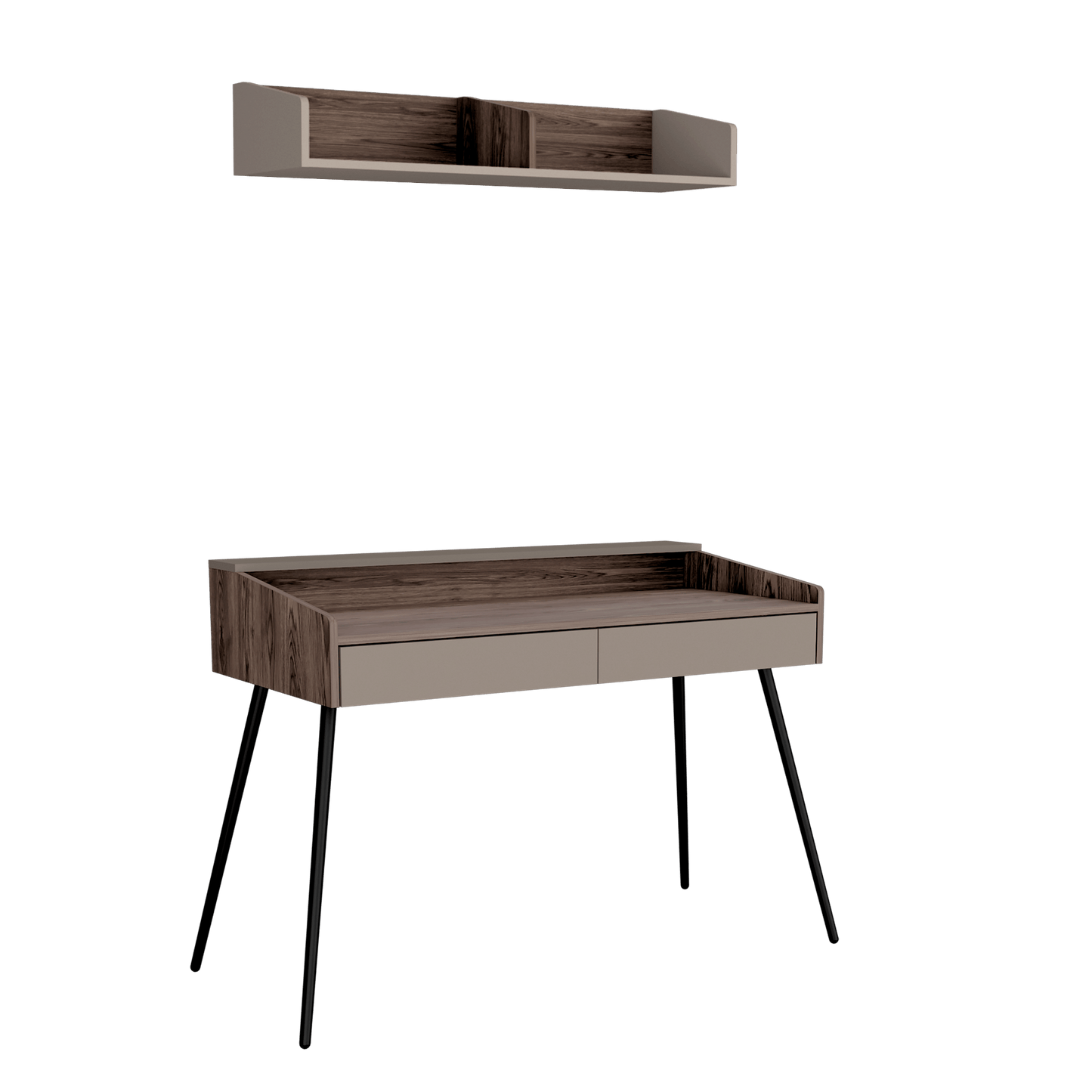 Escritorio Y Repisa Mardi 170X124 Rta Milan Taupe