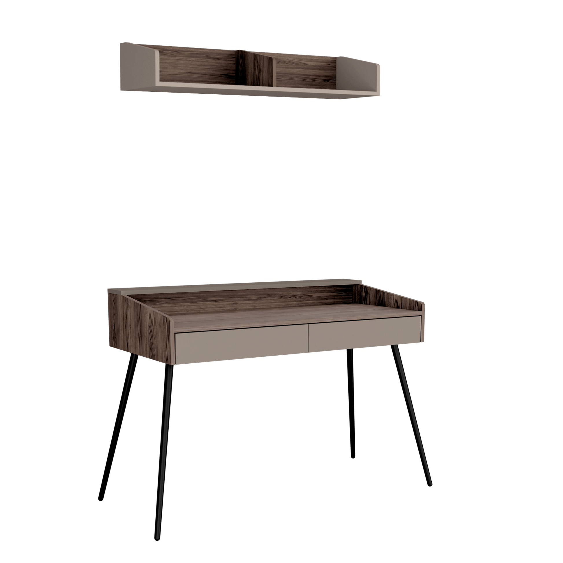 Escritorio Y Repisa Mardi 170X124 Rta Milan Taupe