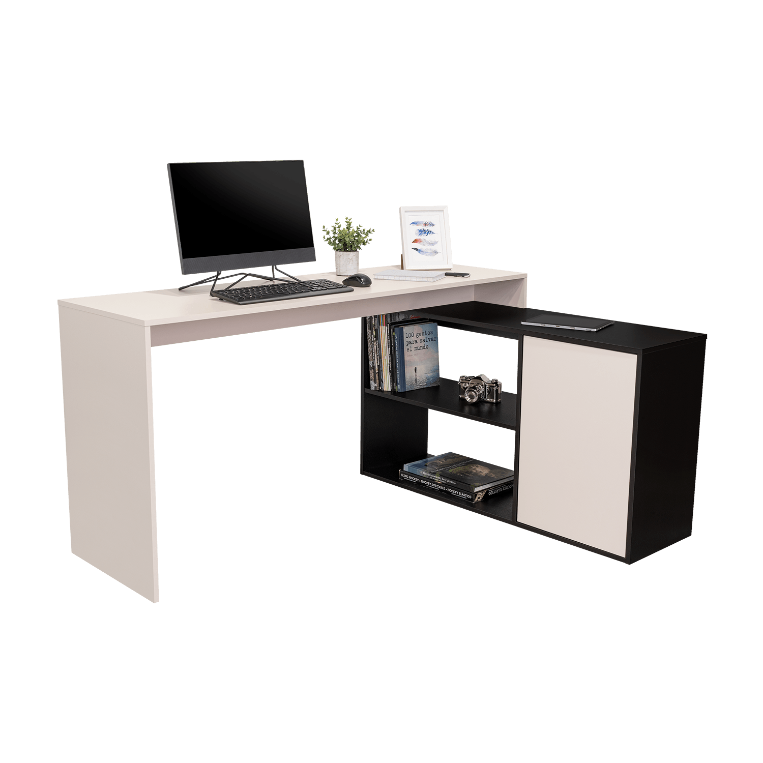 Escritorio En L Cuera 80X150X116 Rta Capri Wengue