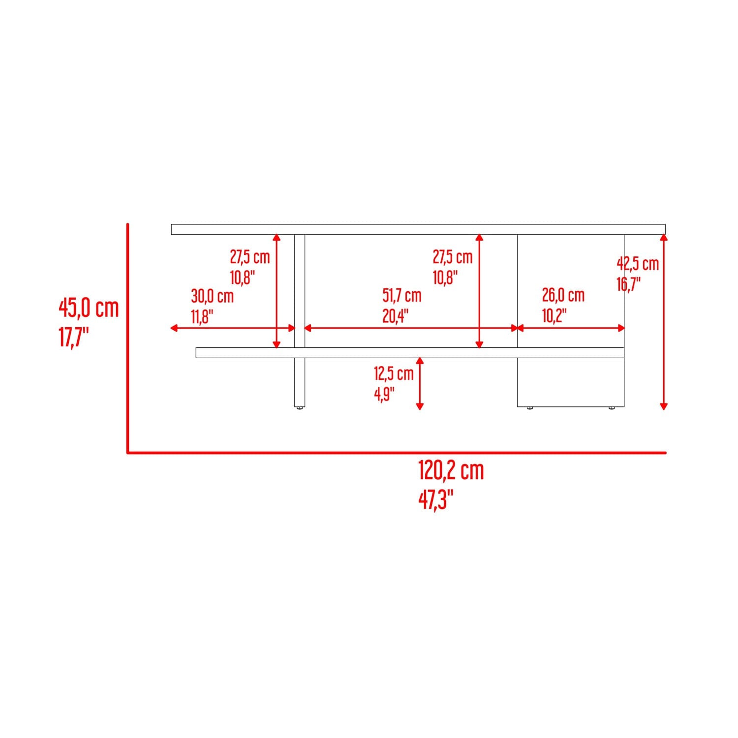 Mesa Para Tv Leeds 45X120X34 Rta Nogal Europeo