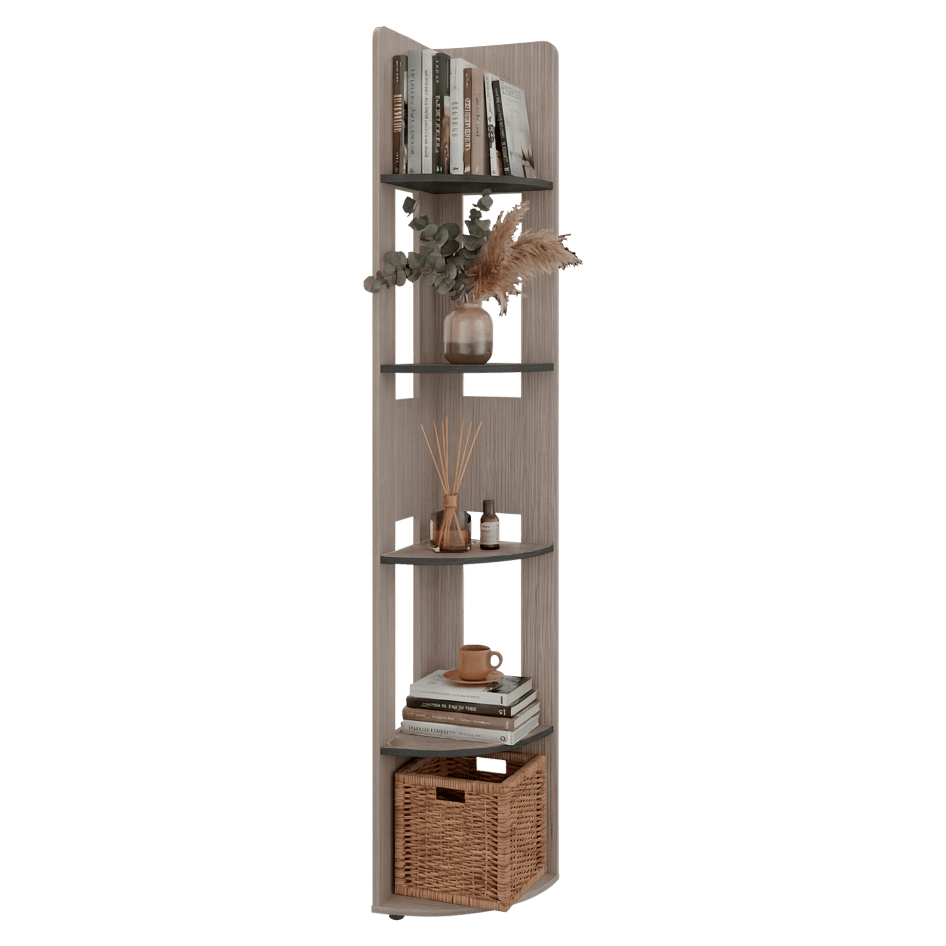 Estante Esquinero Home E-M7 180X30X30 Rta Positano Wengue Zf