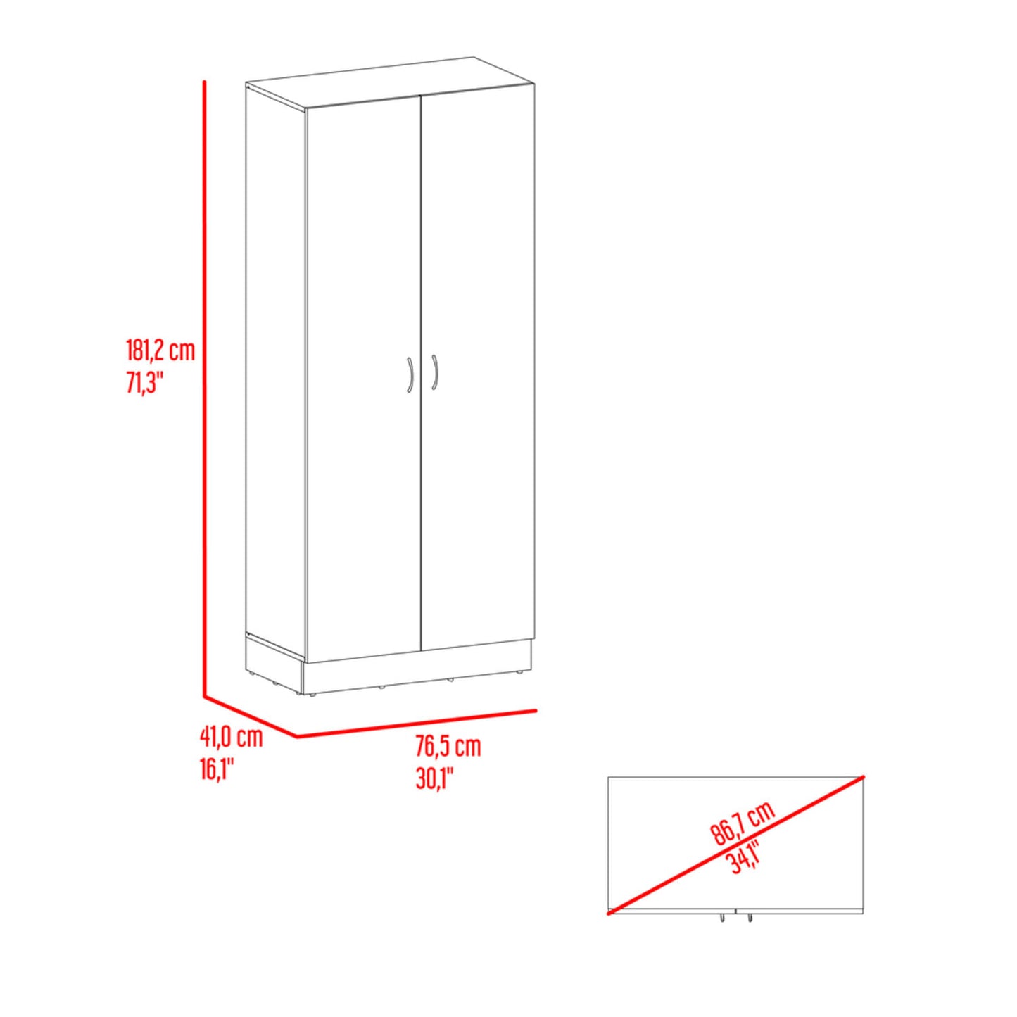 Mueble Alacena Dante 181X76X41 Rta Nogal Wengue Zf