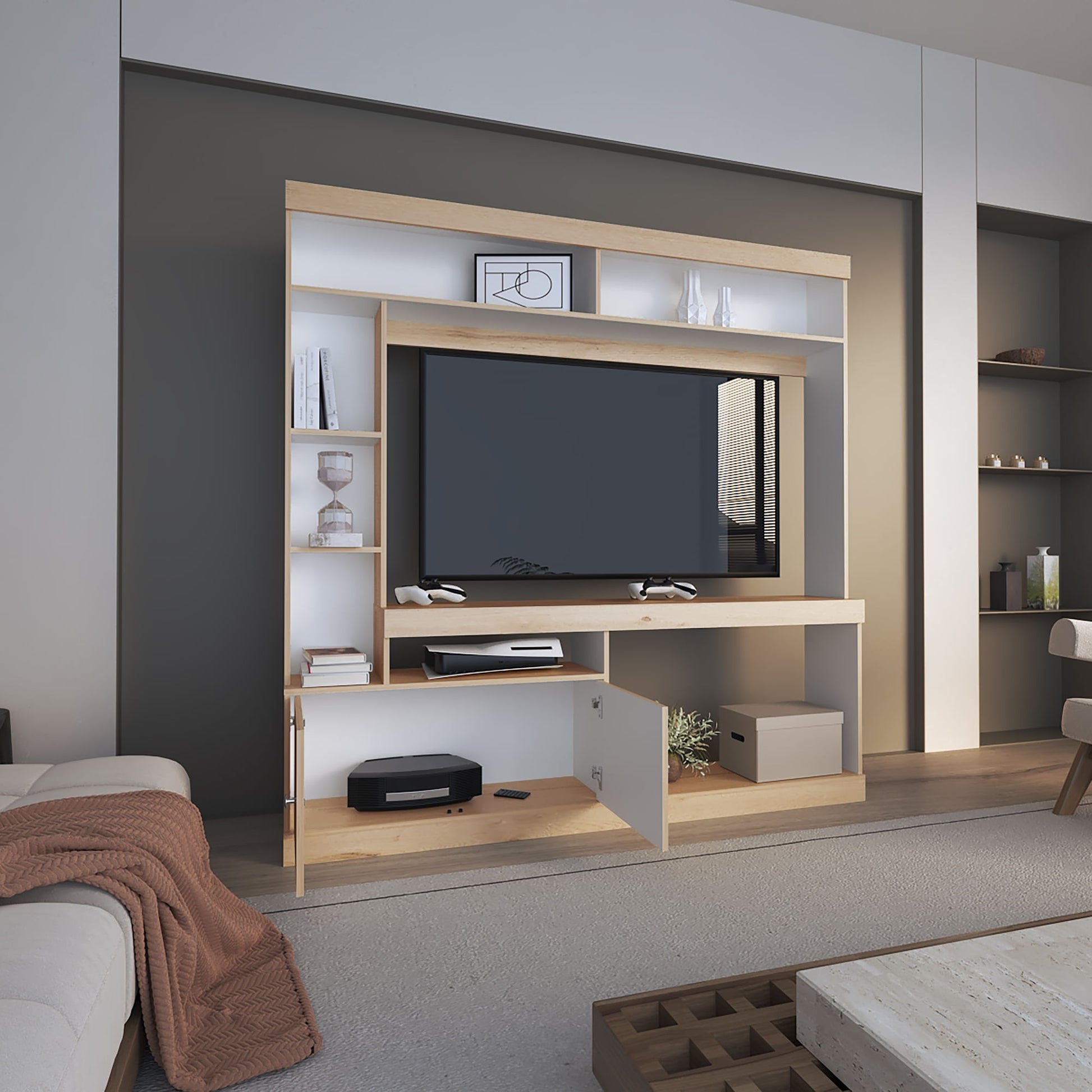 Estante Tv 55'' 180X180 Paris Rta Duna Blanco