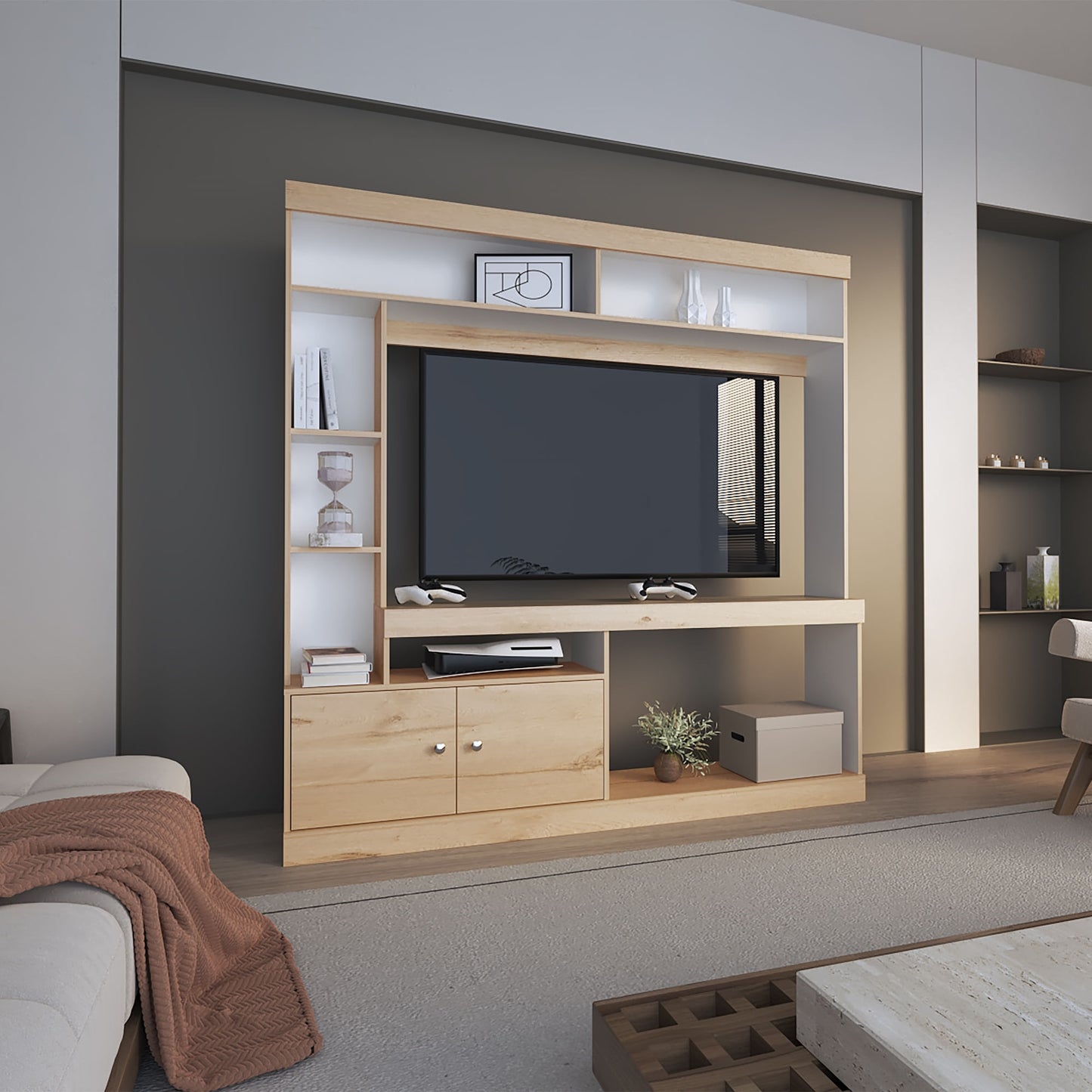 Estante Tv 55'' 180X180 Paris Rta Duna Blanco