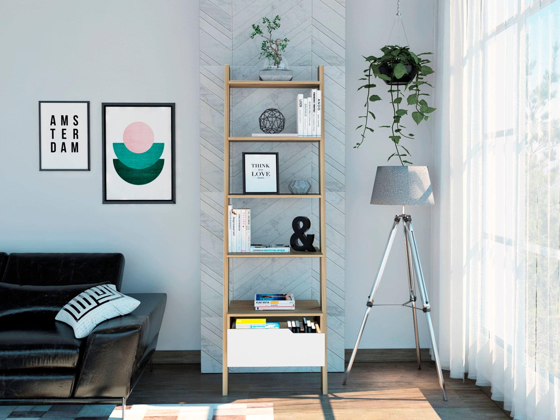 Estanteria Oslo C/Cajon Rta Duna + Blanco