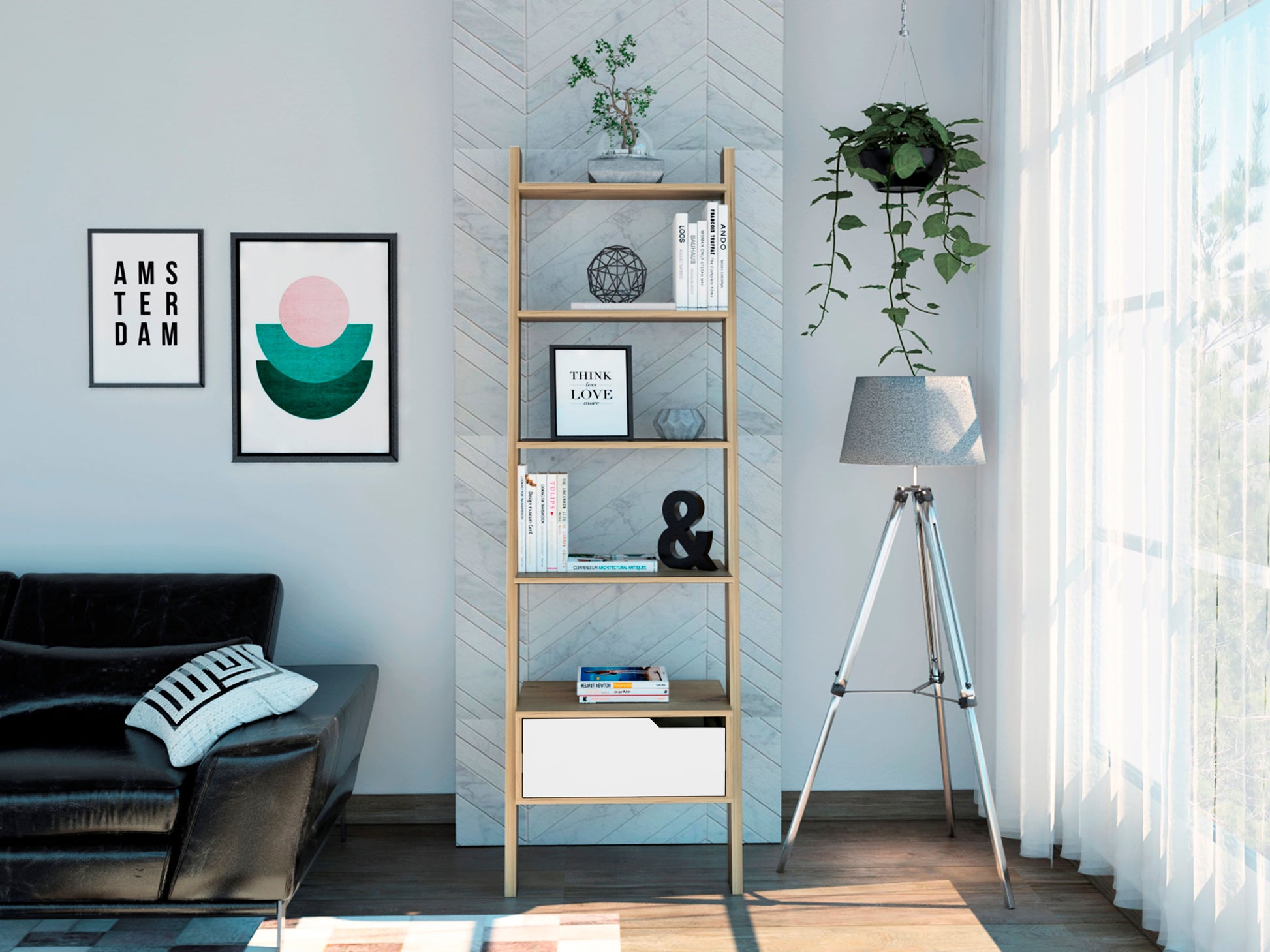 Estanteria Oslo C/Cajon Rta Duna + Blanco