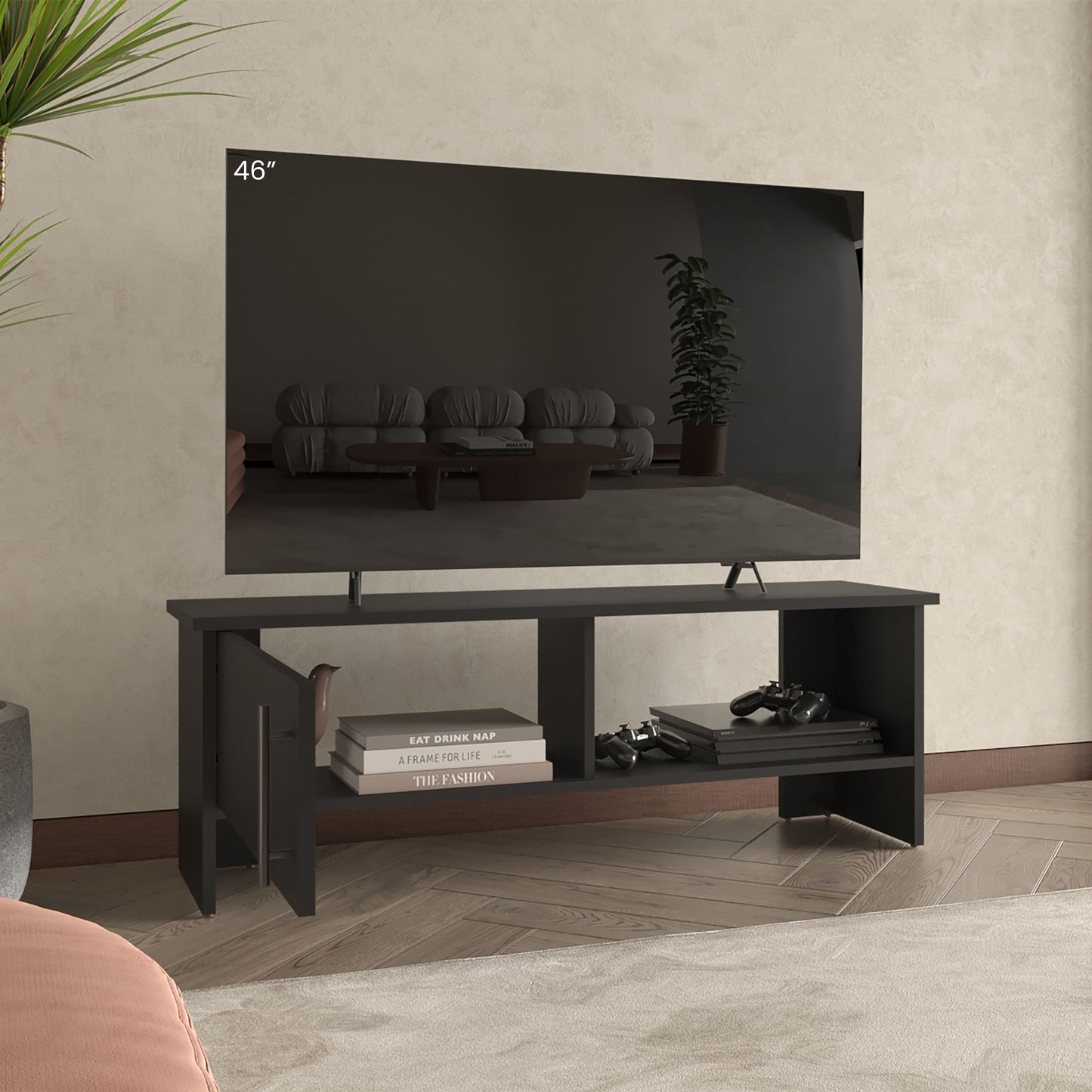 Mesa De Tv Navia Con Puerta 42X120X31 Rta Wengue Zf