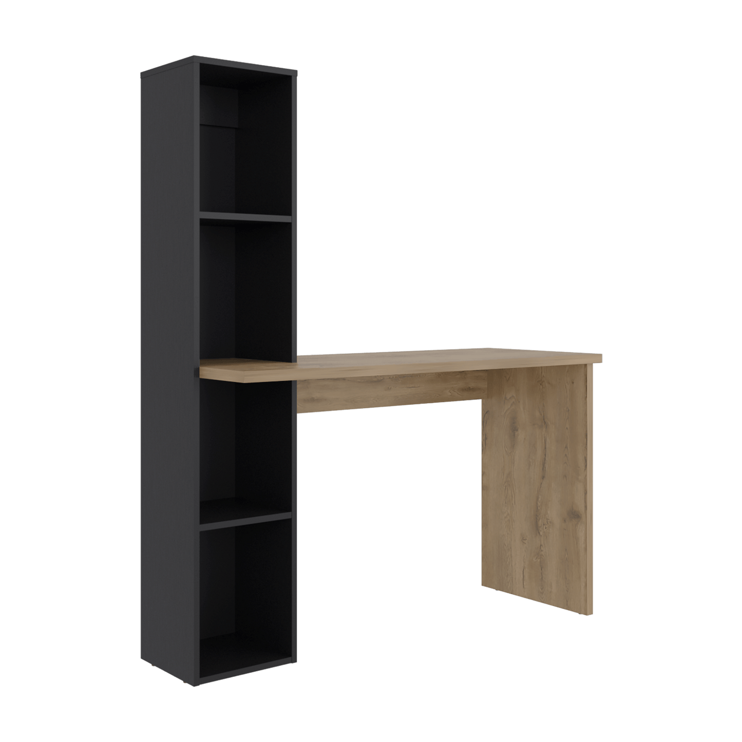 Escritorio Biblioteca Aston 145X120X45 Rta Macadamia Wengue