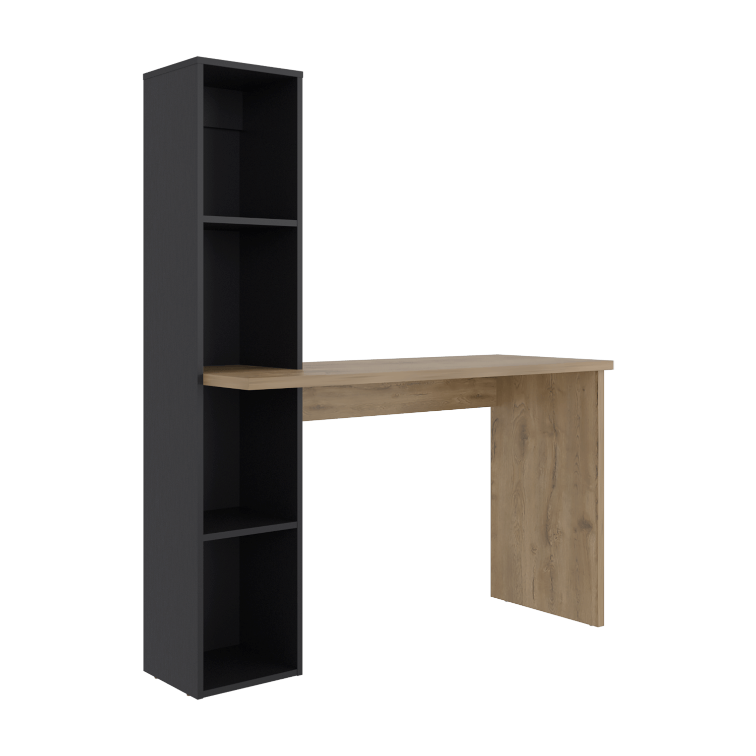 Escritorio Biblioteca Aston 145X120X45 Rta Macadamia Wengue